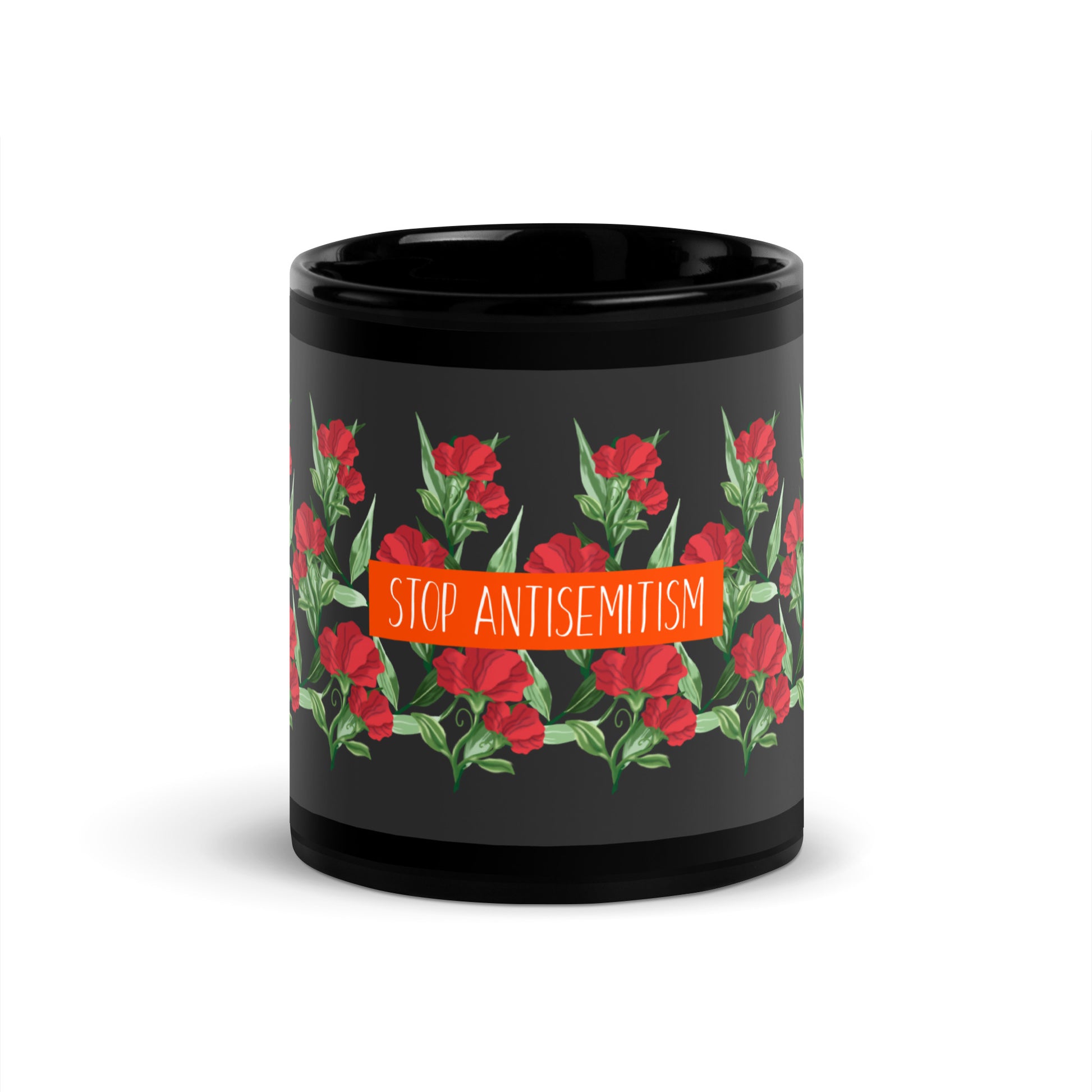 Flower Anthem | Antisemitism | Black Glossy Mug
