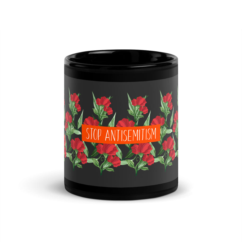 Flower Anthem | Antisemitism | Black Glossy Mug