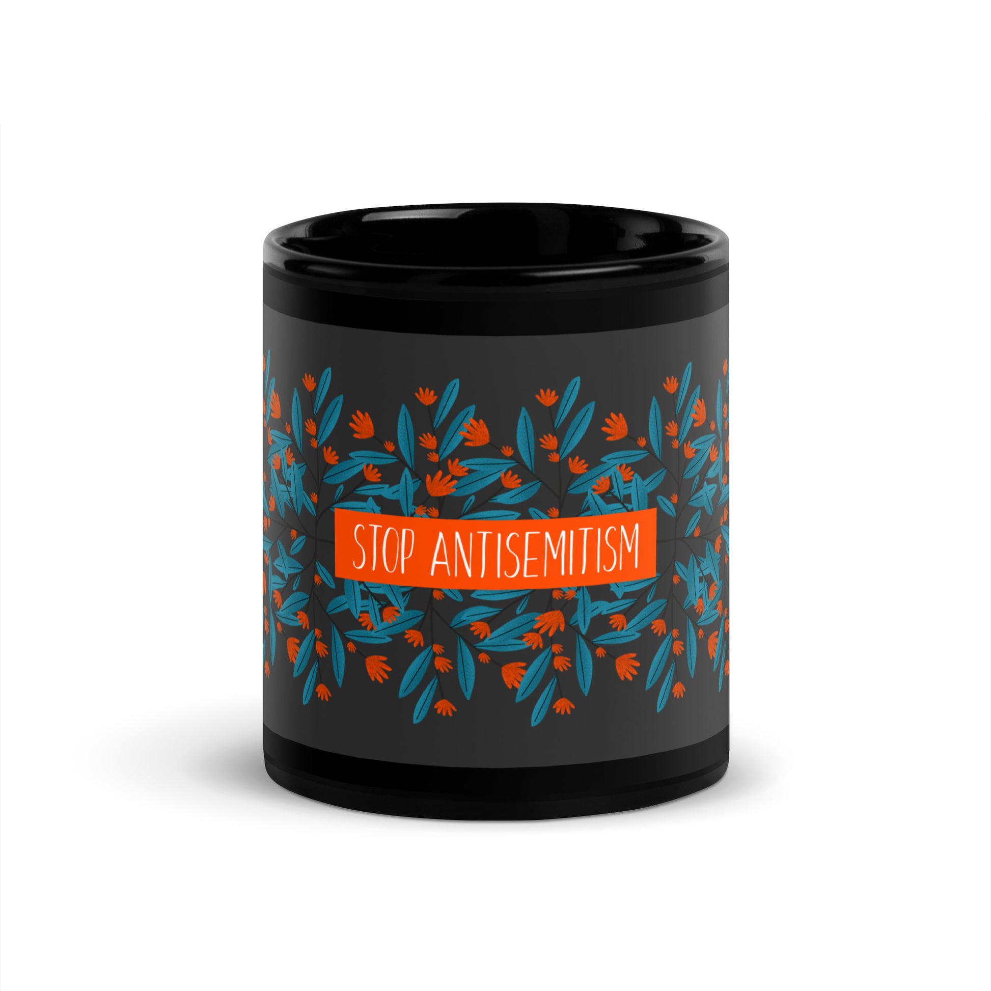 Flower Anthem | Antisemitism | Black Glossy Mug