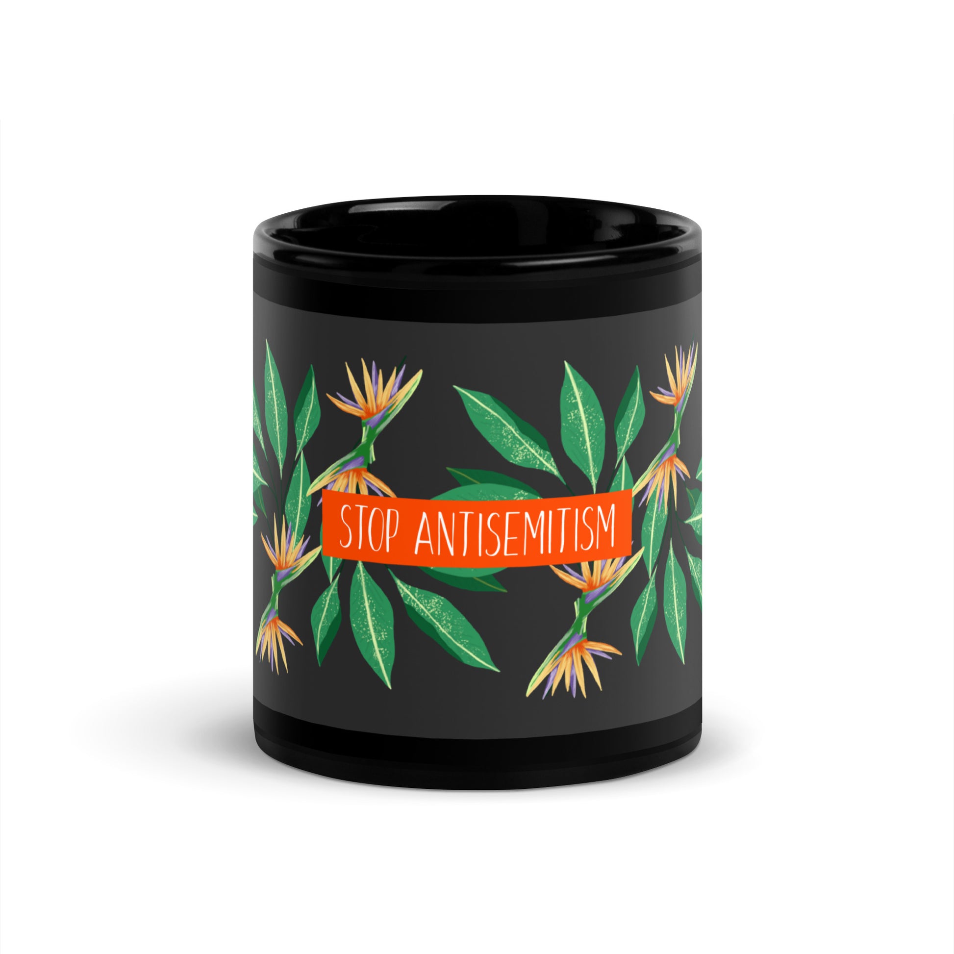 Flower Anthem | Antisemitism | Black Glossy Mug