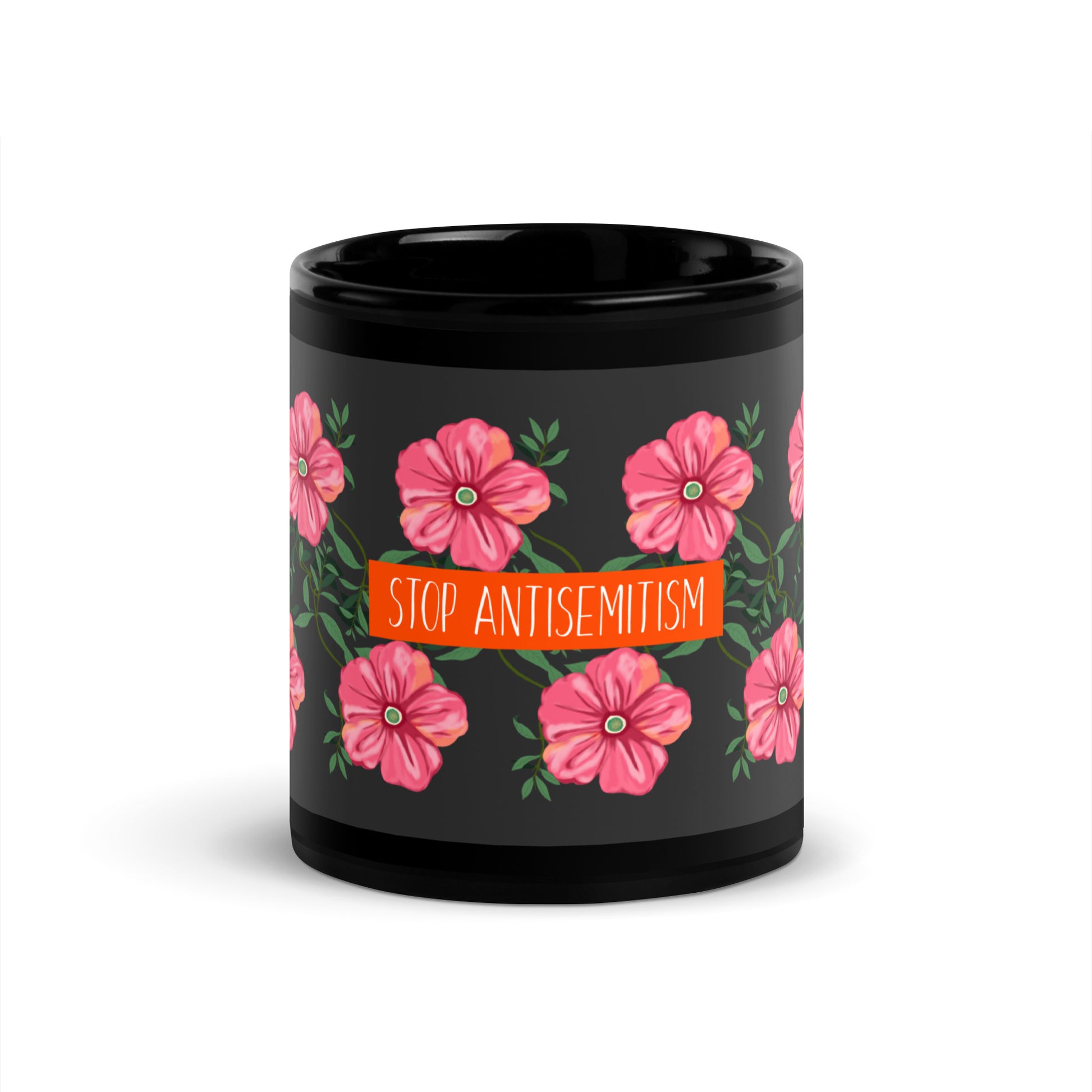 Flower Anthem | Antisemitism | Black Glossy Mug