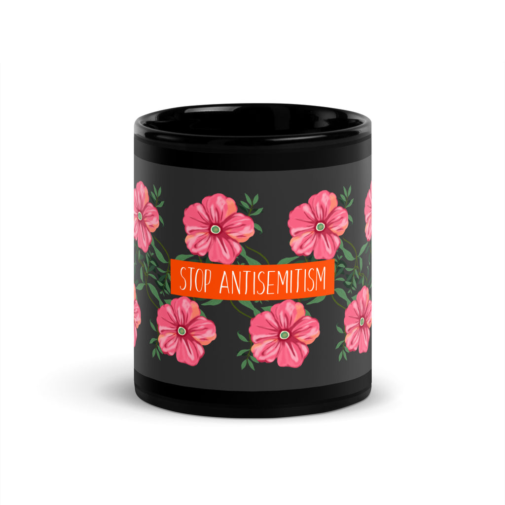Flower Anthem | Antisemitism | Black Glossy Mug