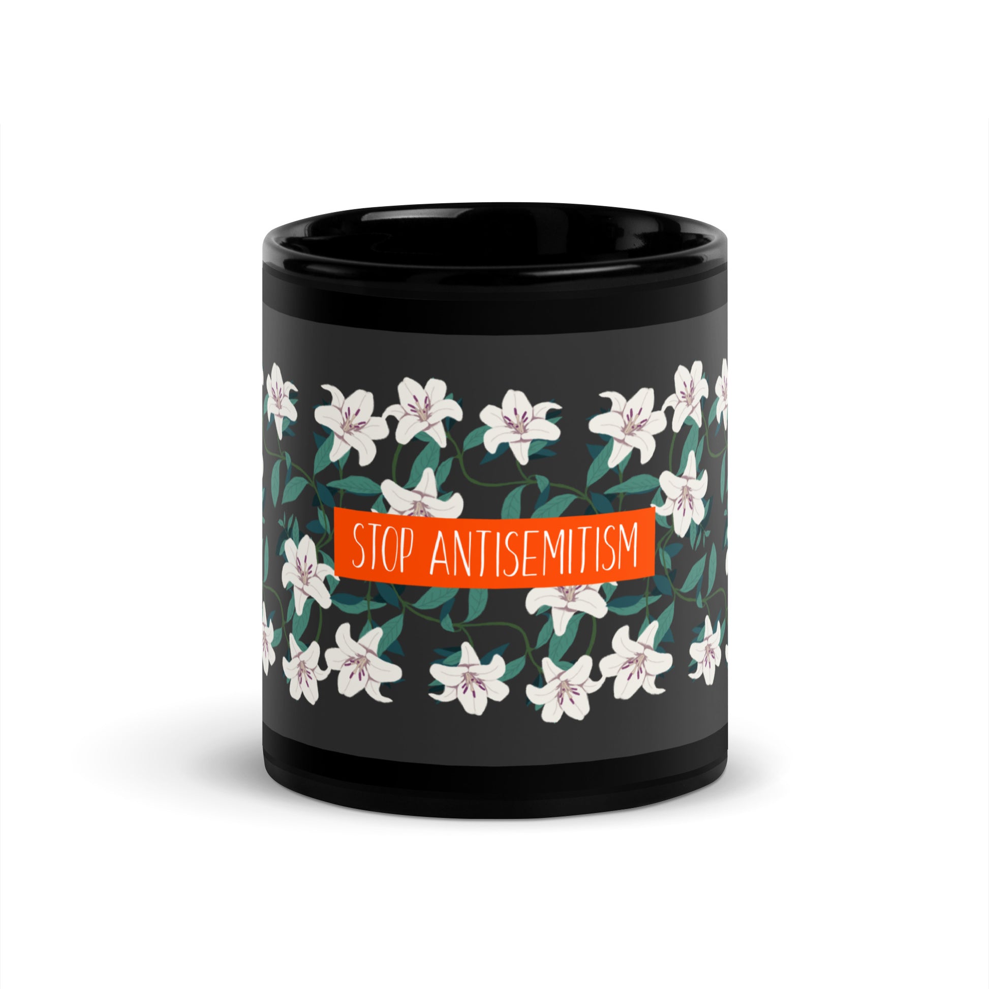 Flower Anthem | Antisemitism | Black Glossy Mug