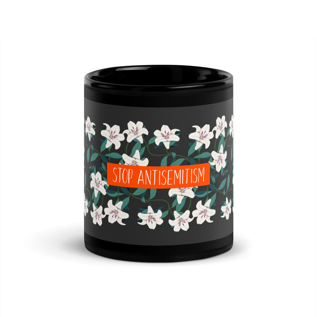 Flower Anthem | Antisemitism | Black Glossy Mug
