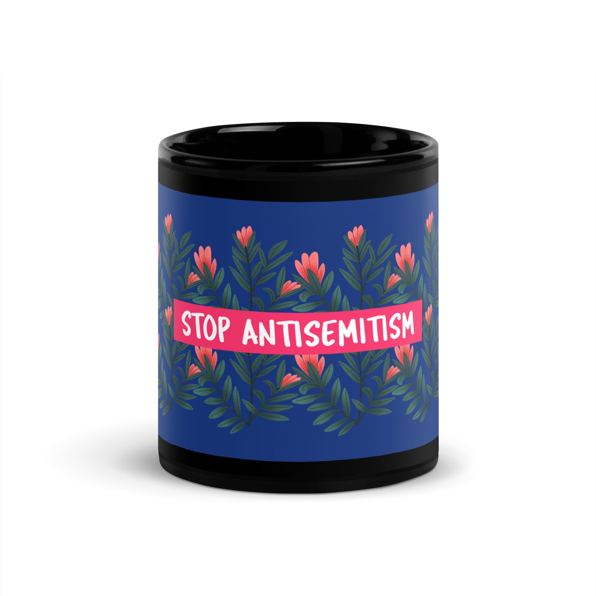 Flower Anthem | Antisemitism | Black Glossy Mug
