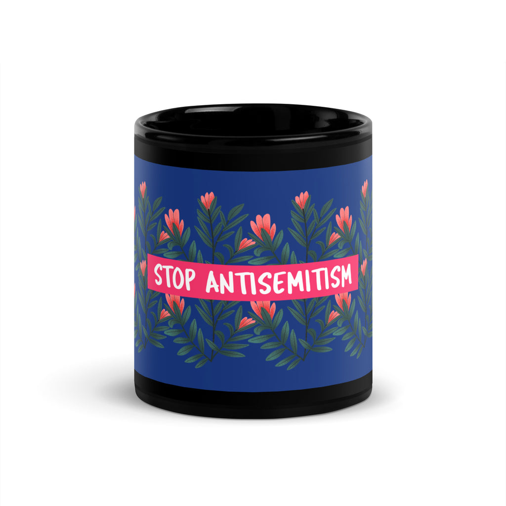 Flower Anthem | Antisemitism | Black Glossy Mug