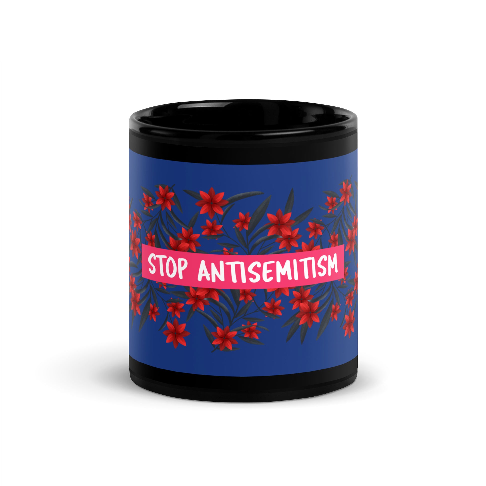 Flower Anthem | Antisemitism | Black Glossy Mug