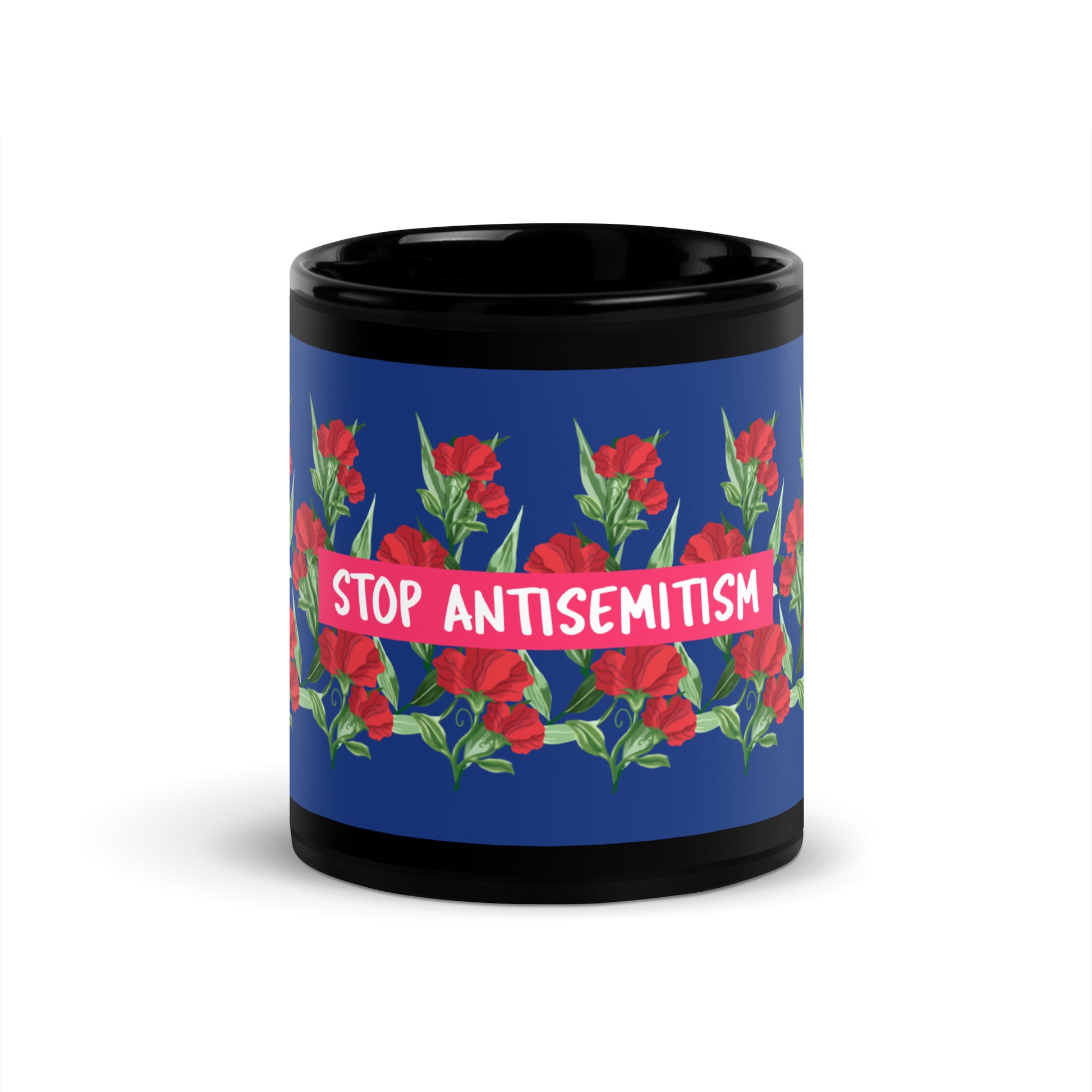 Flower Anthem | Antisemitism | Black Glossy Mug