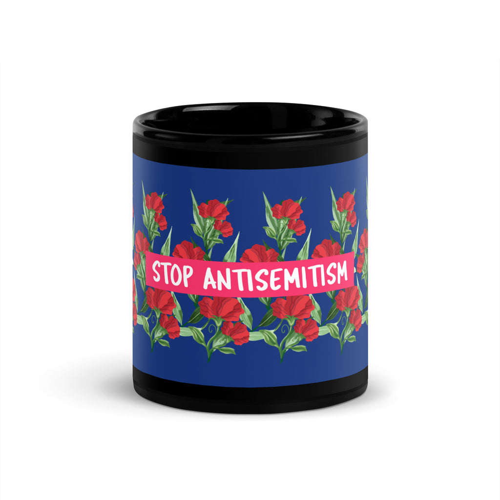 Flower Anthem | Antisemitism | Black Glossy Mug
