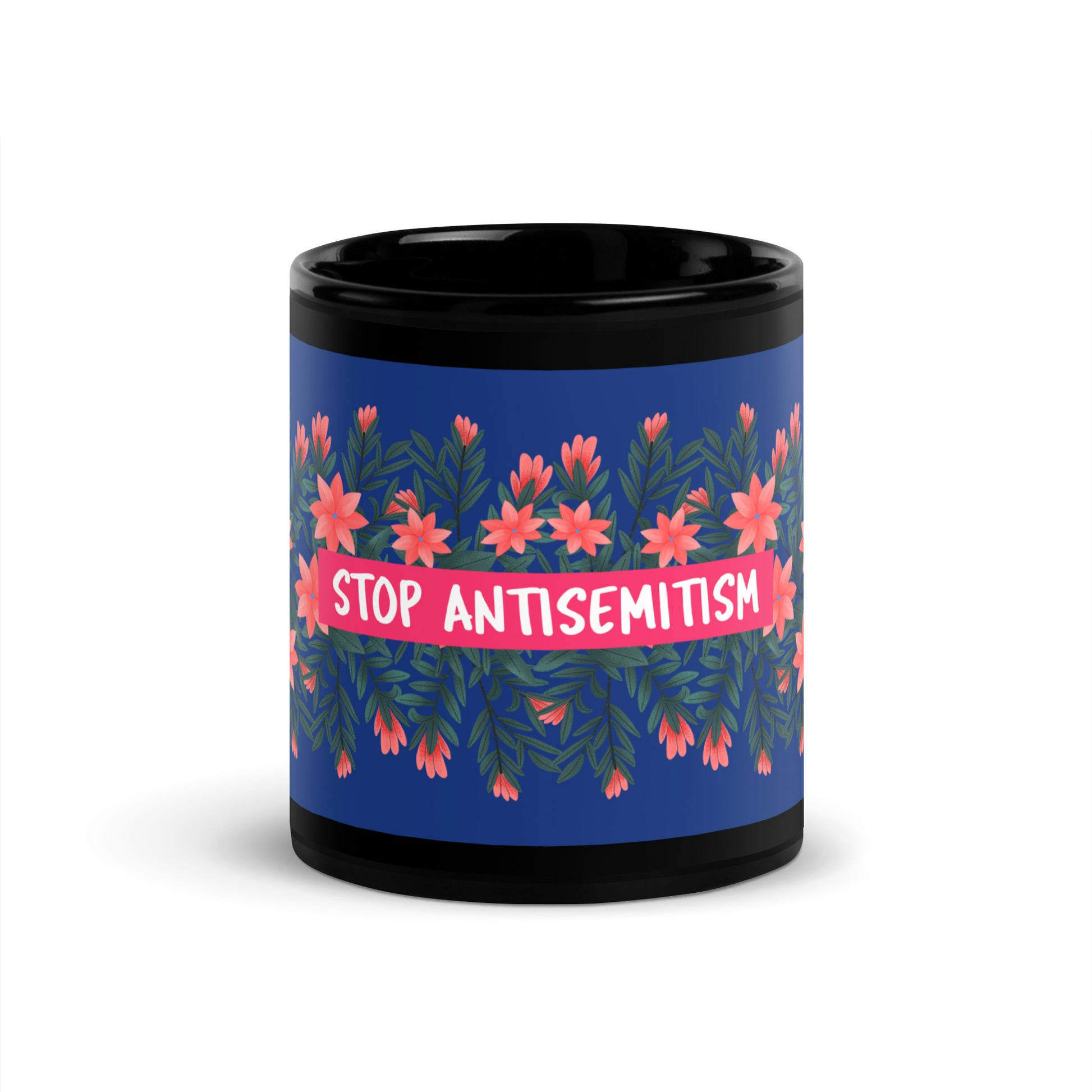 Flower Anthem | Antisemitism | Black Glossy Mug