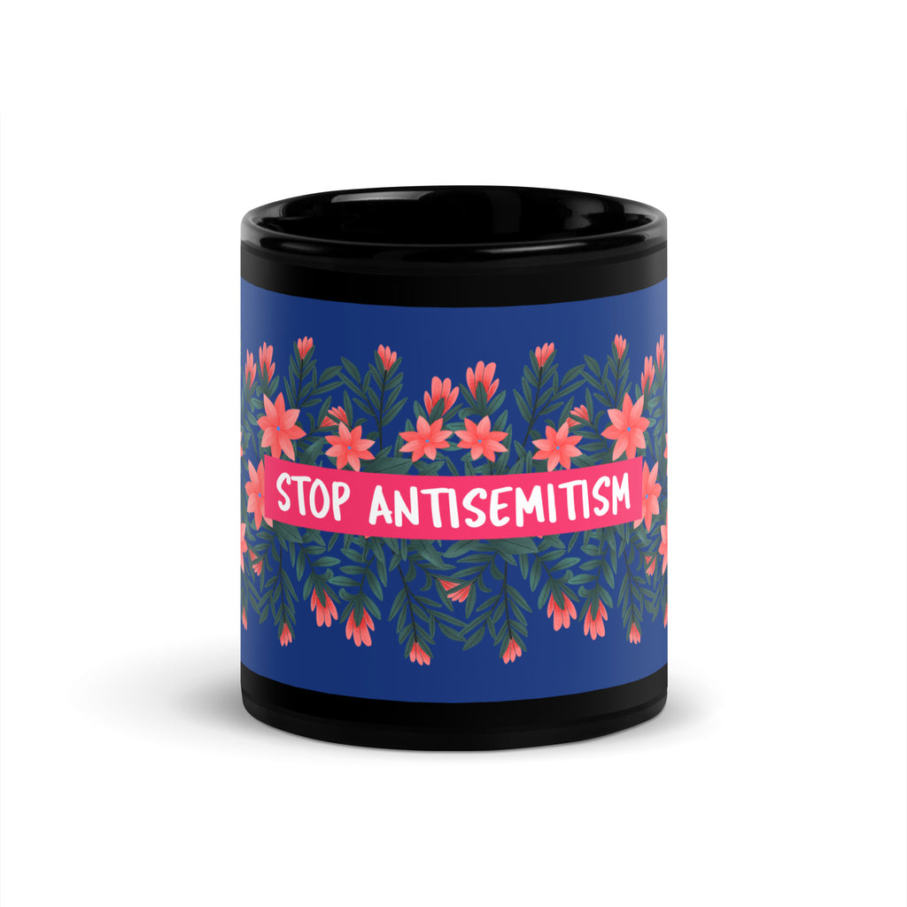 Flower Anthem | Antisemitism | Black Glossy Mug