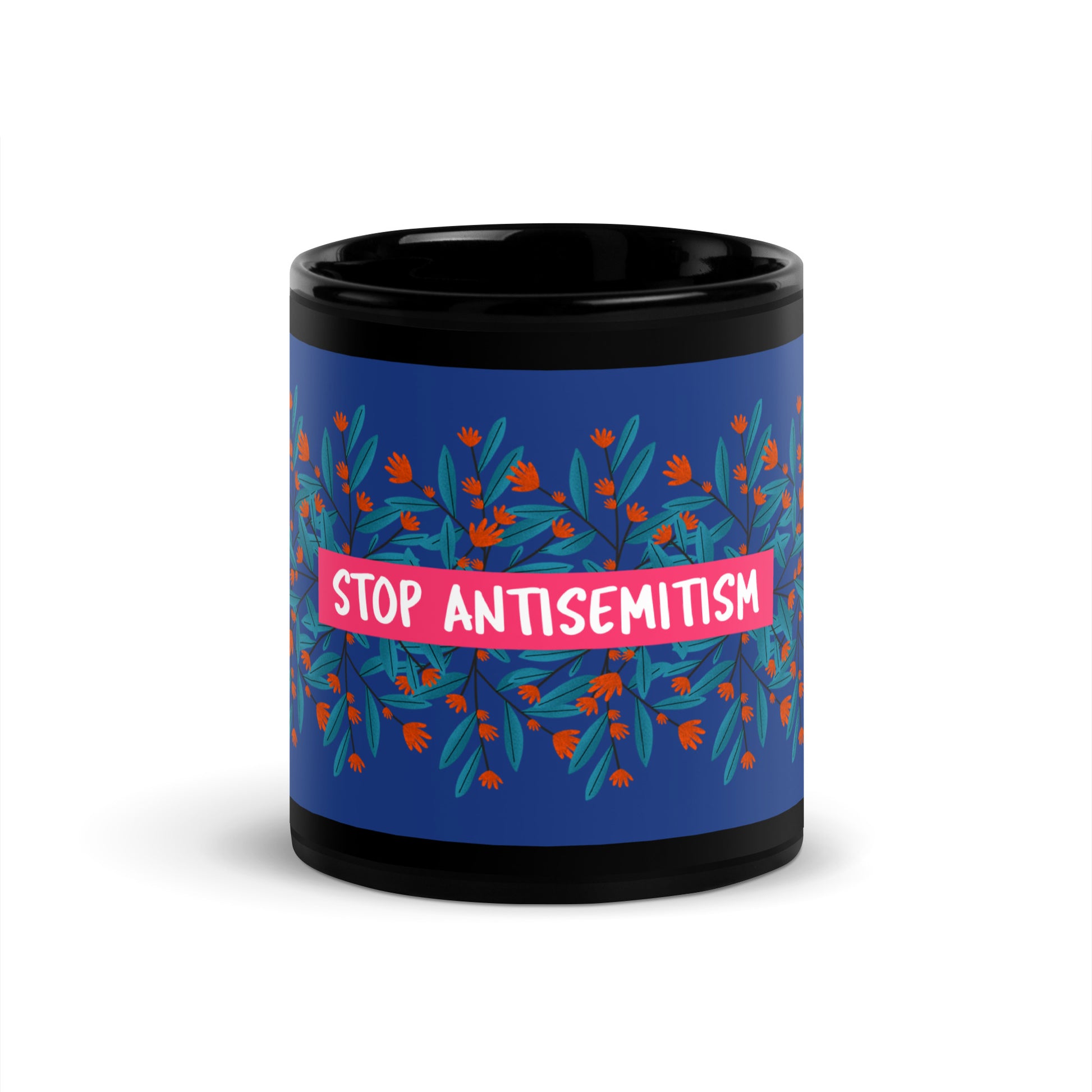 Flower Anthem | Antisemitism | Black Glossy Mug
