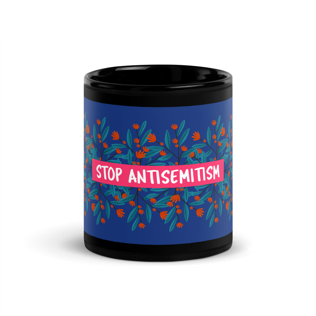 Flower Anthem | Antisemitism | Black Glossy Mug