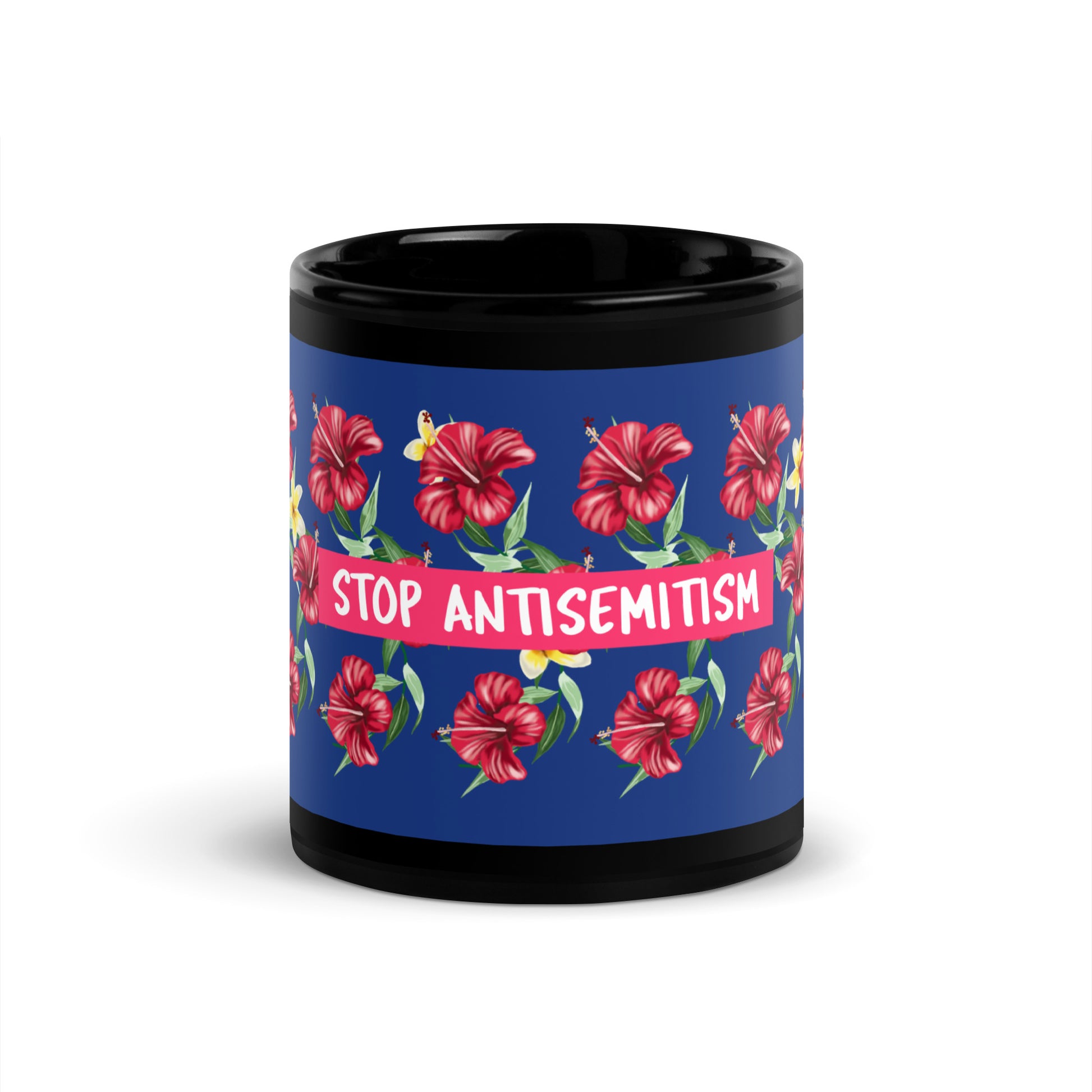 Flower Anthem | Antisemitism | Black Glossy Mug