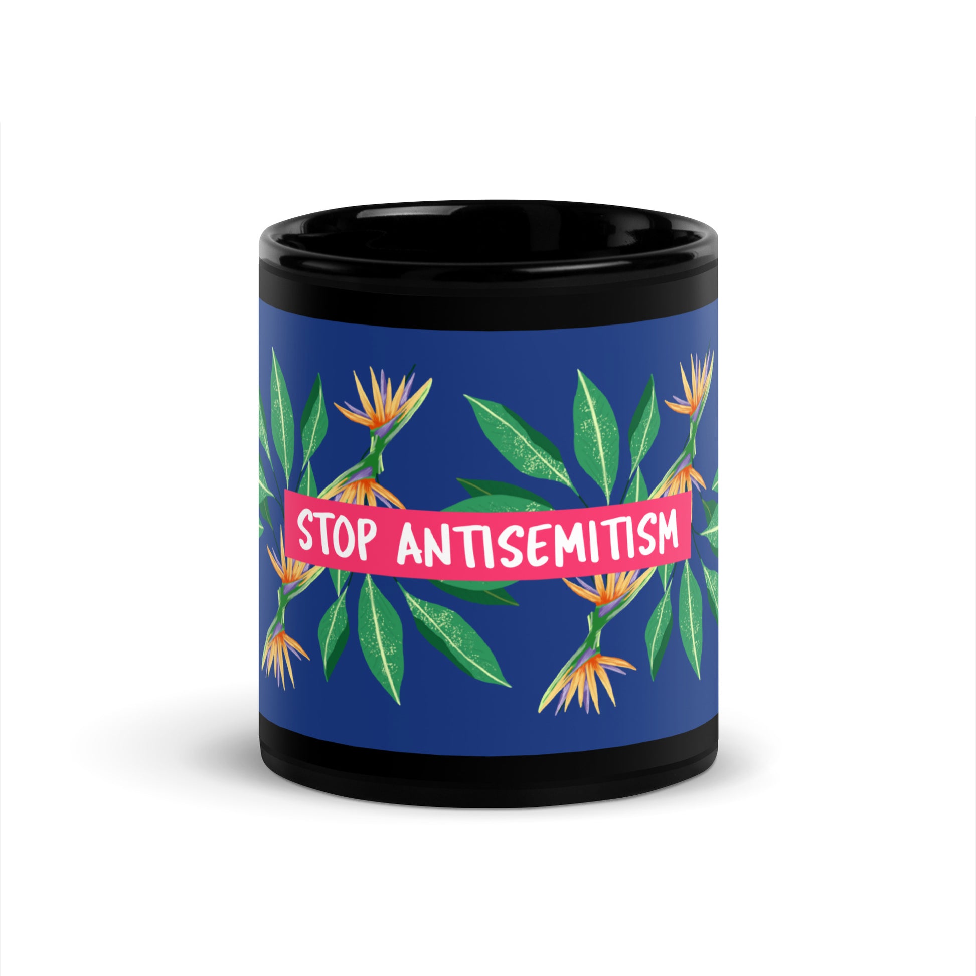 Flower Anthem | Antisemitism | Black Glossy Mug