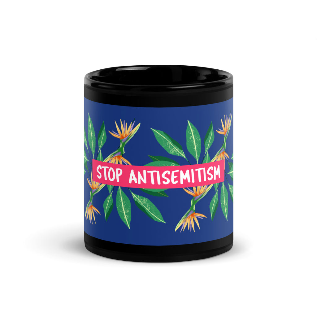 Flower Anthem | Antisemitism | Black Glossy Mug