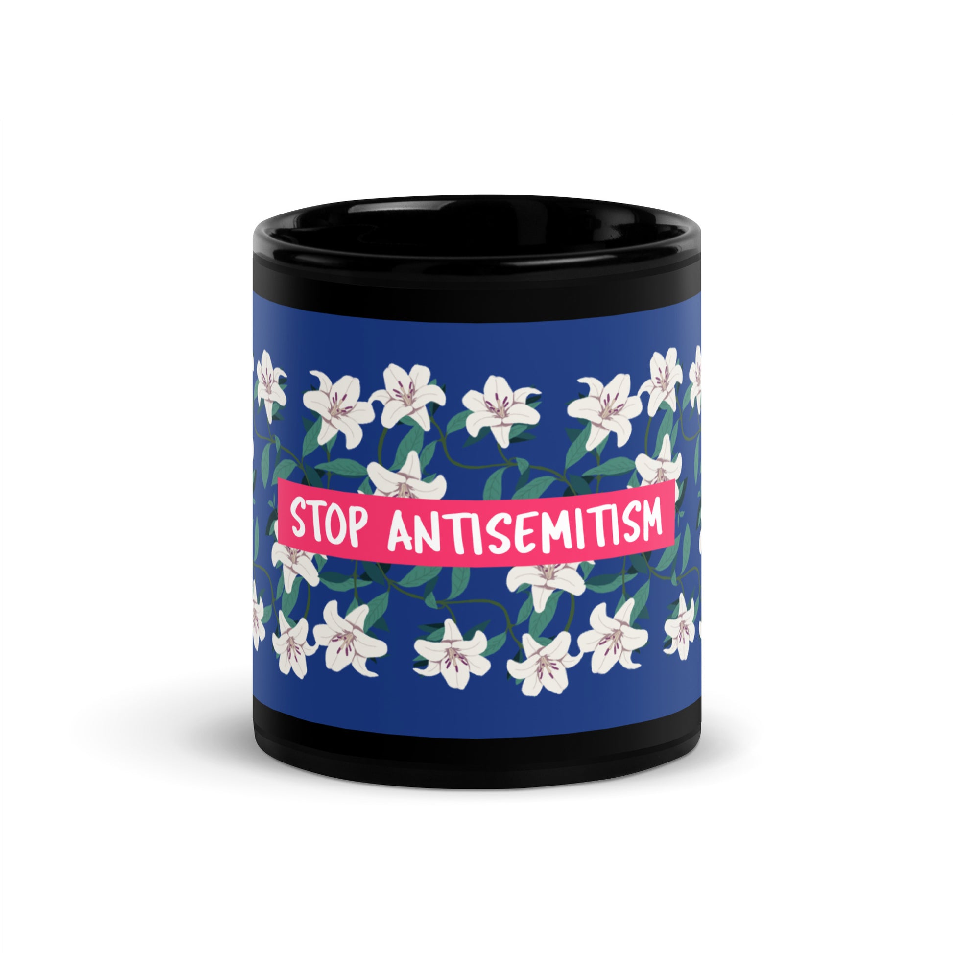 Flower Anthem | Antisemitism | Black Glossy Mug