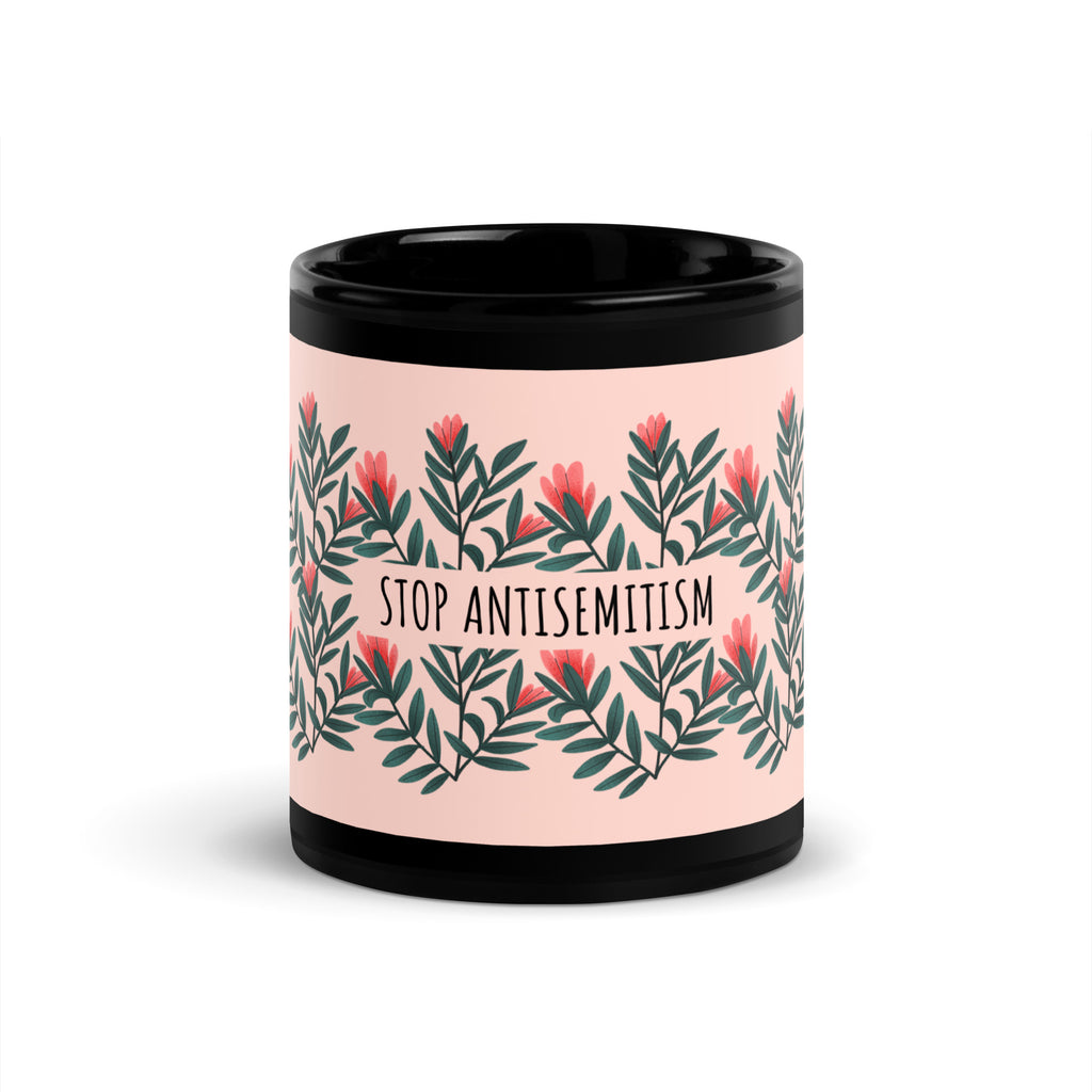 Flower Anthem | Antisemitism | Black Glossy Mug