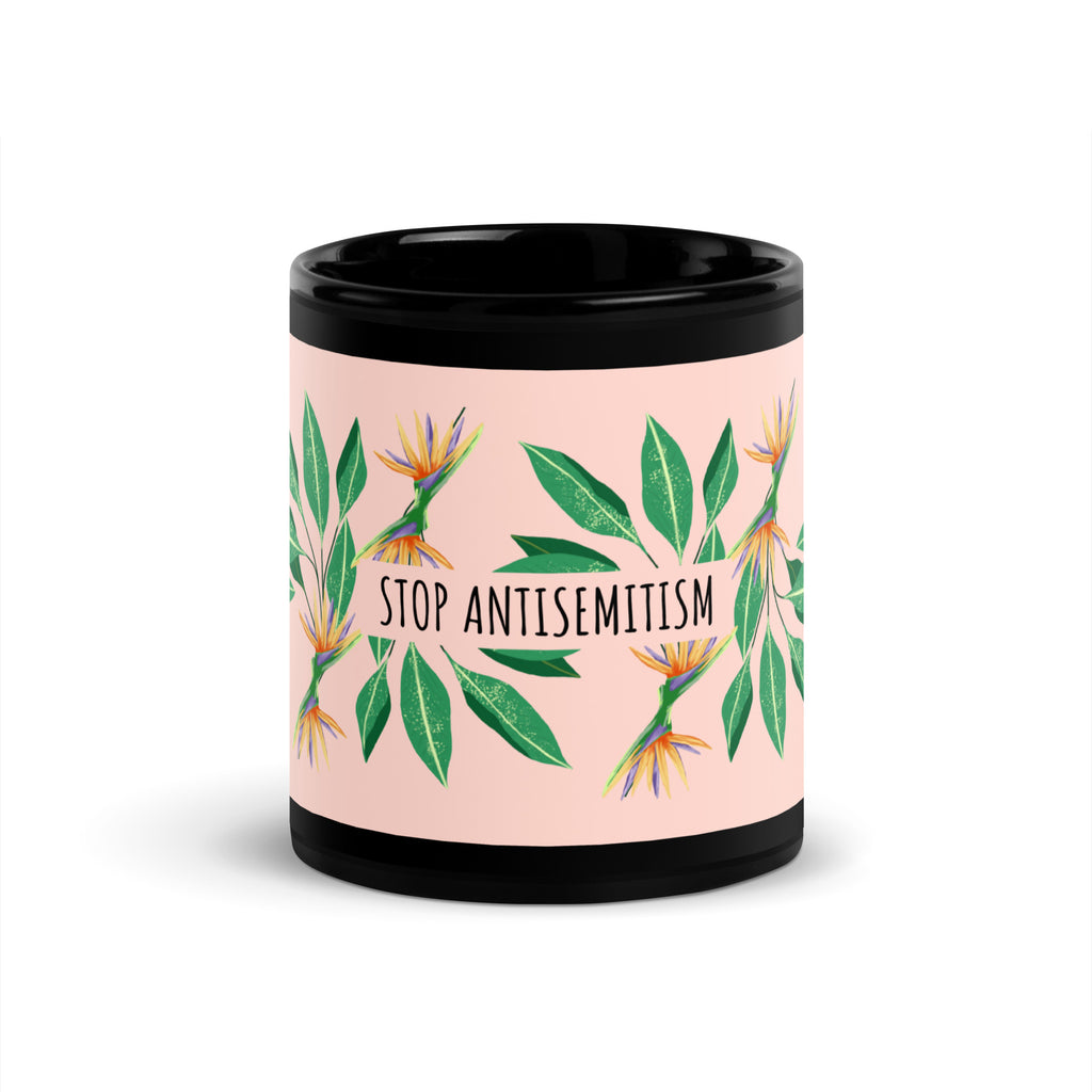 Flower Anthem | Antisemitism | Black Glossy Mug