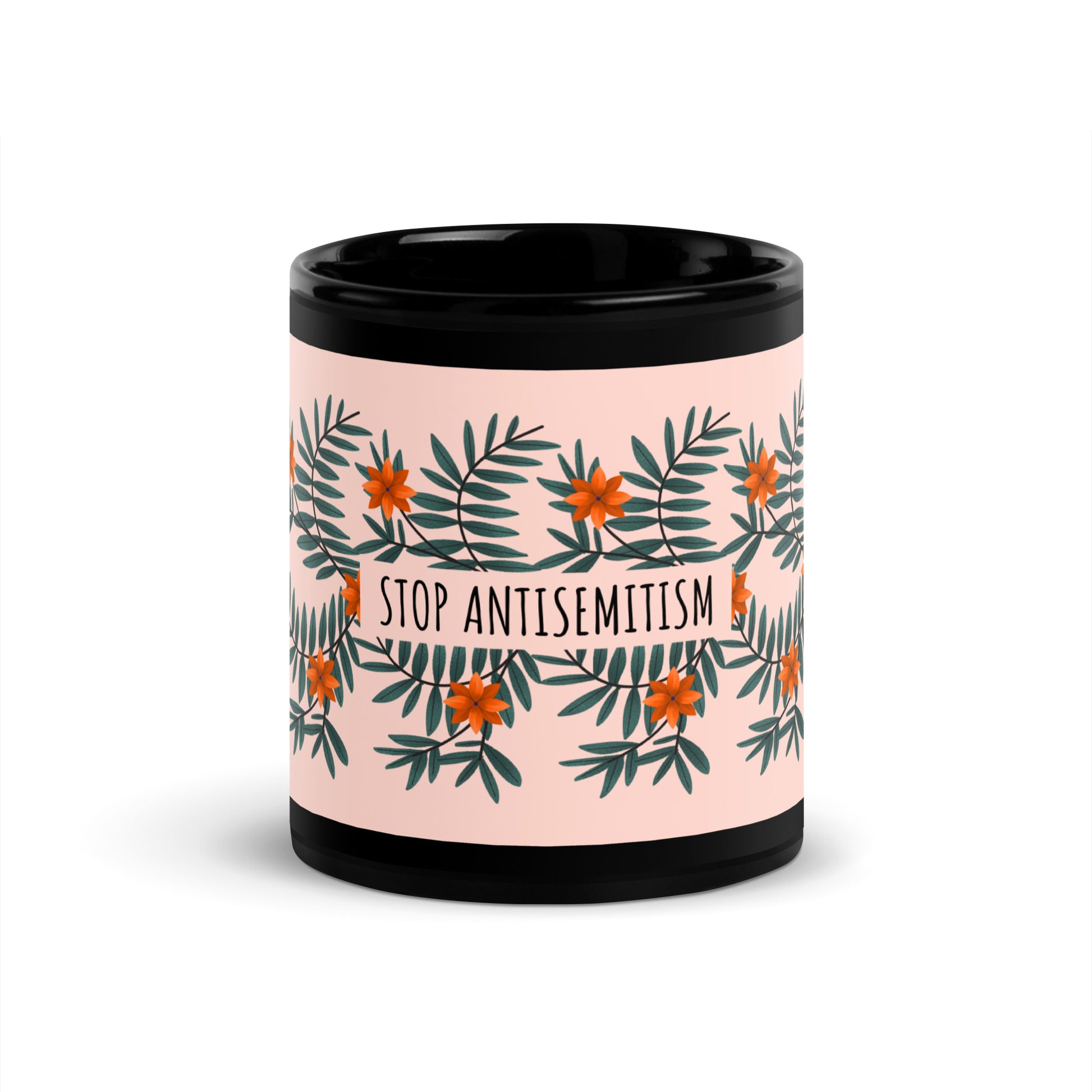 Flower Anthem | Antisemitism | Black Glossy Mug