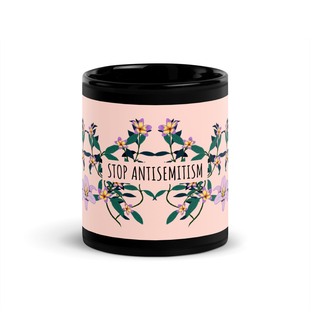 Flower Anthem | Antisemitism | Black Glossy Mug