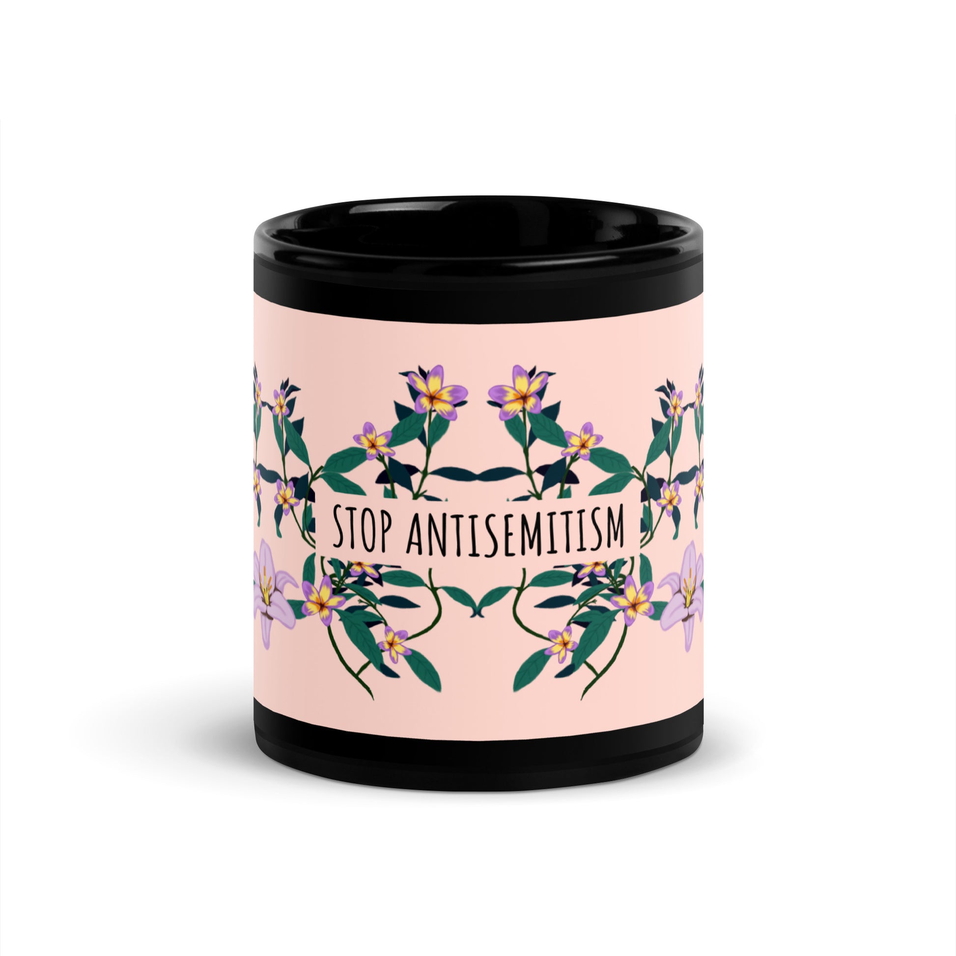 Flower Anthem | Antisemitism | Black Glossy Mug