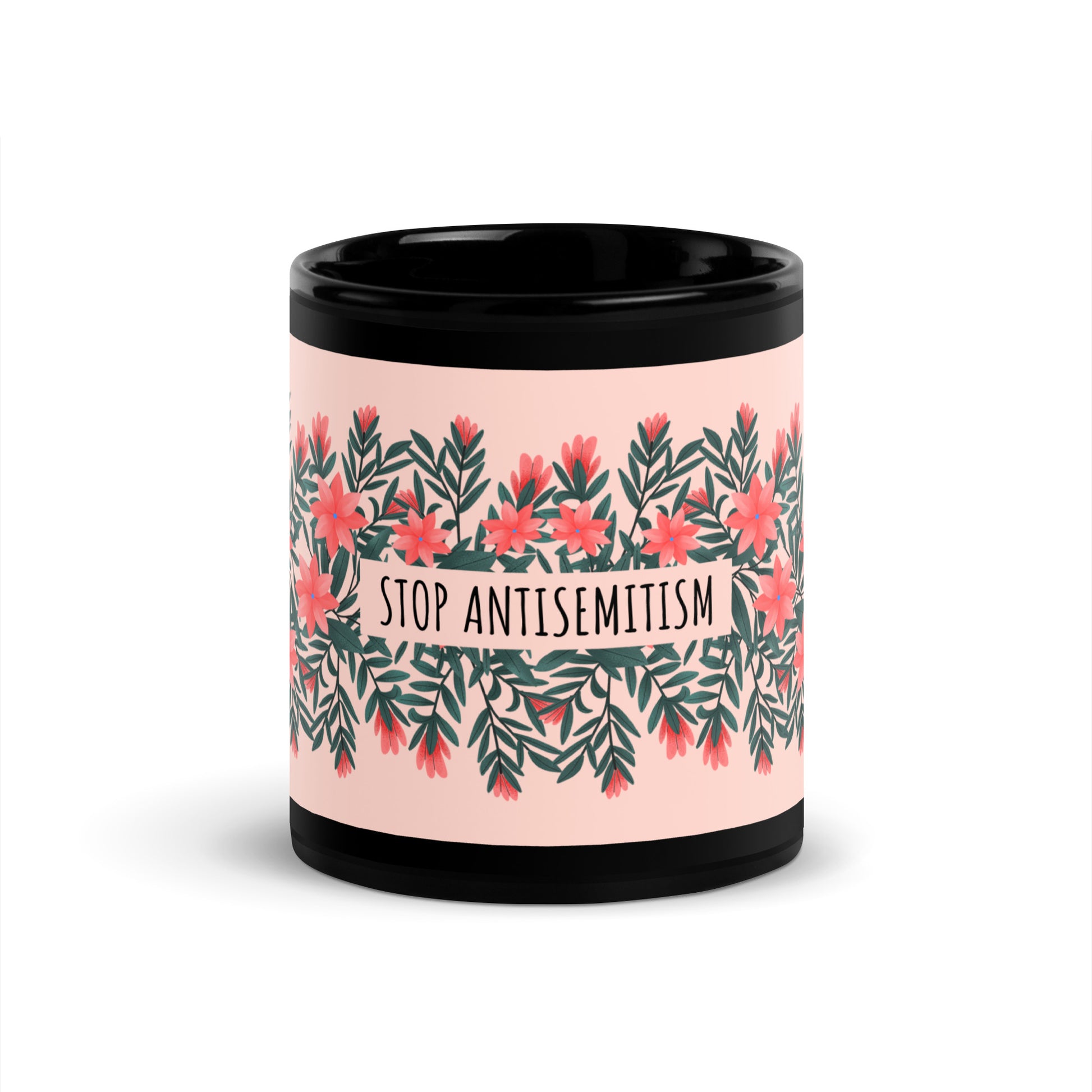 Flower Anthem | Antisemitism | Black Glossy Mug