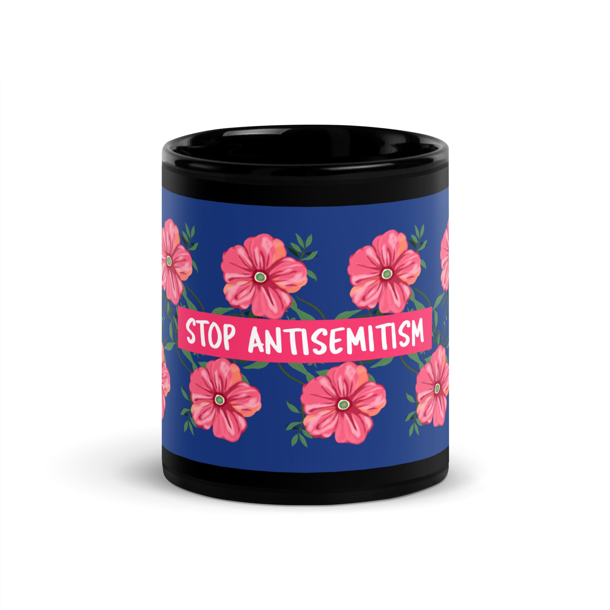 Flower Anthem | Antisemitism | Black Glossy Mug