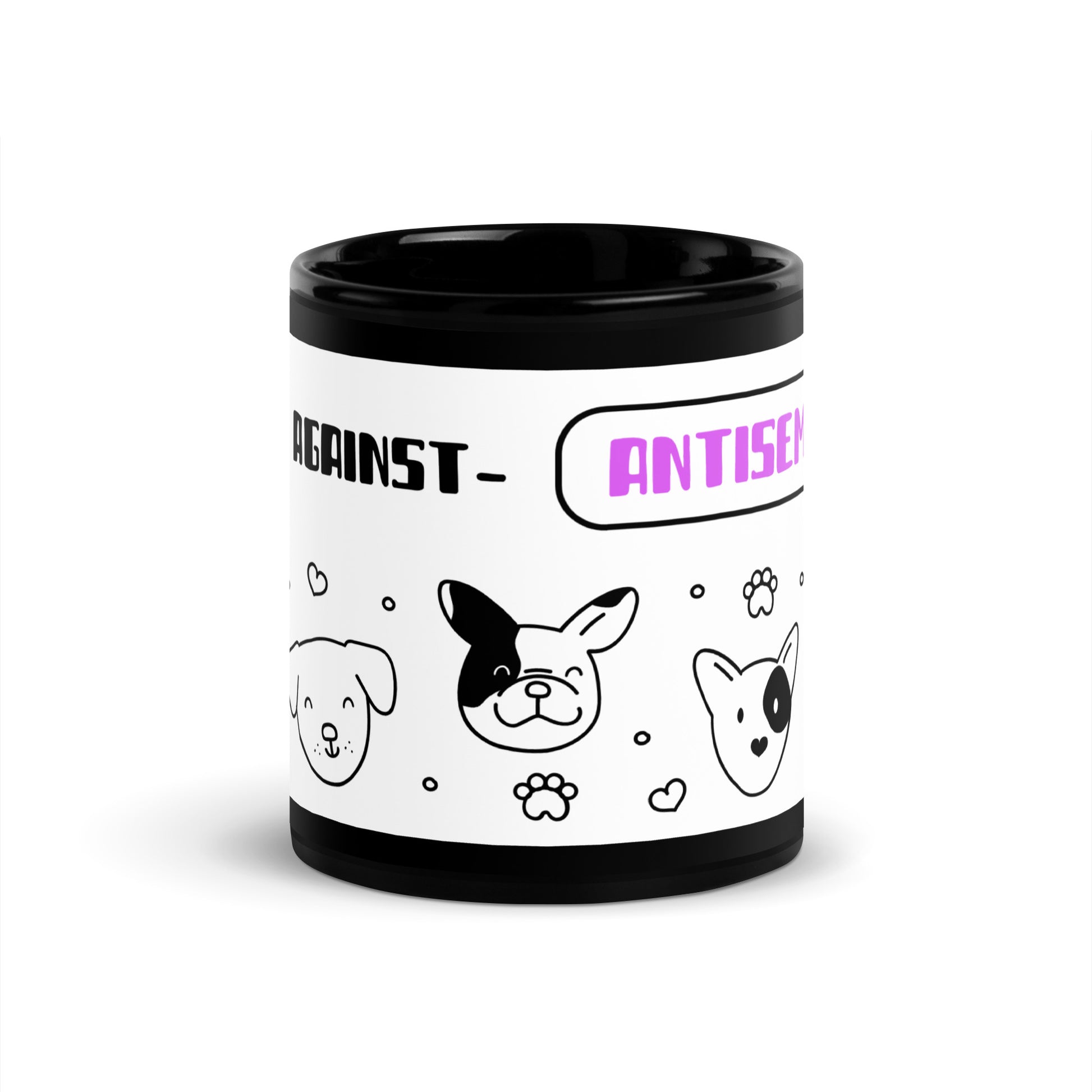 Cute Doodle Pet | Black Glossy Mug