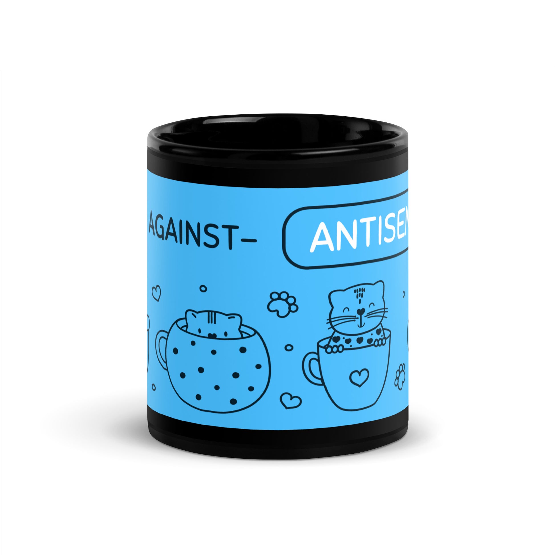 Cute Doodle Pet | Black Glossy Mug