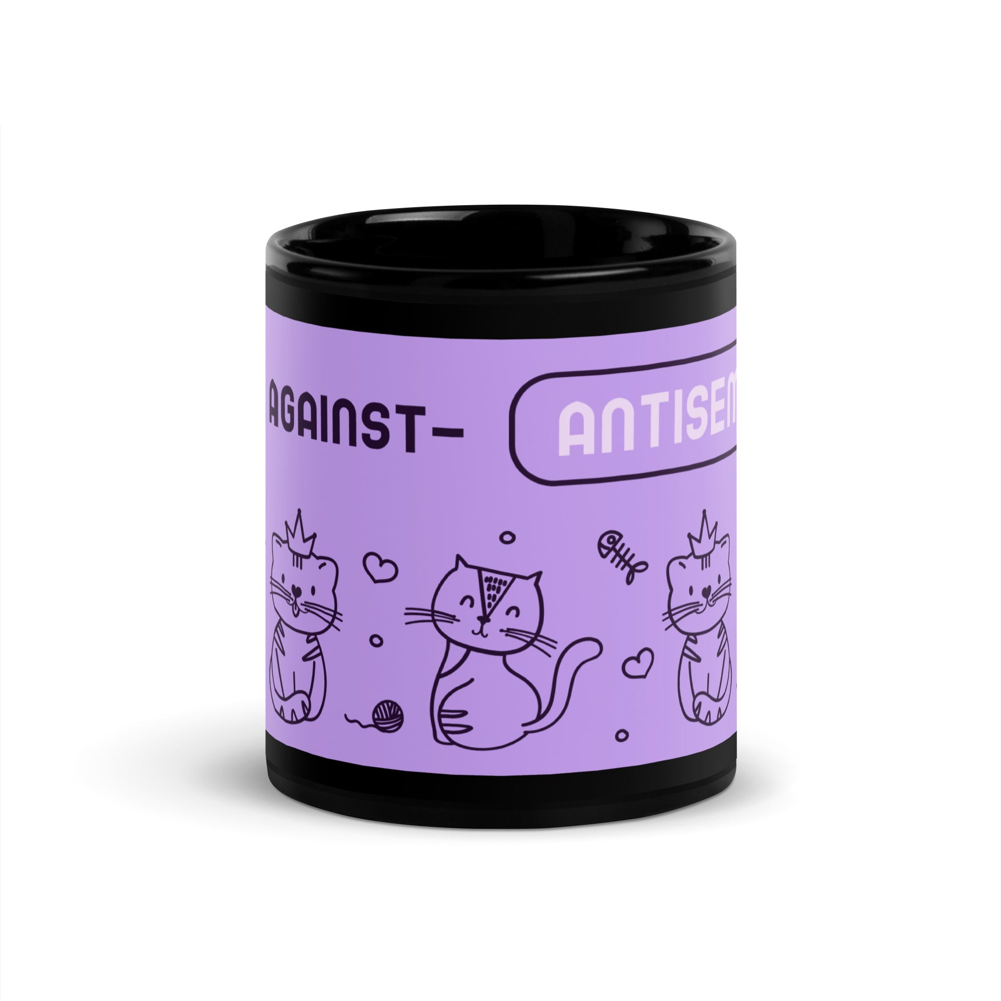 Cute Doodle Pet | Black Glossy Mug