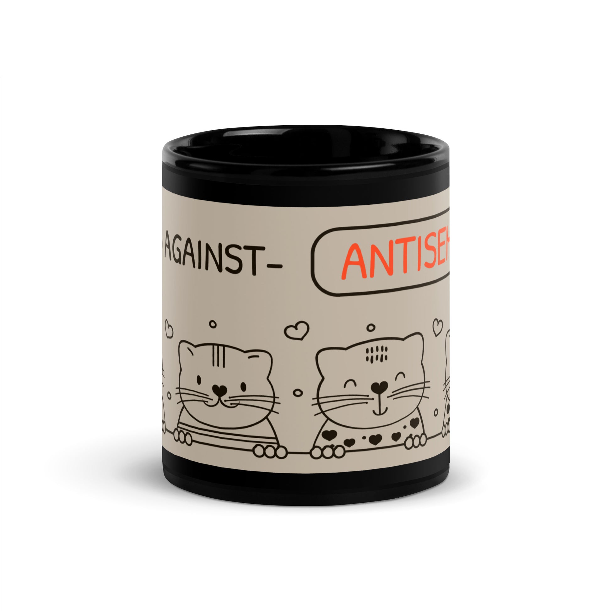 Cute Doodle Pet | Black Glossy Mug