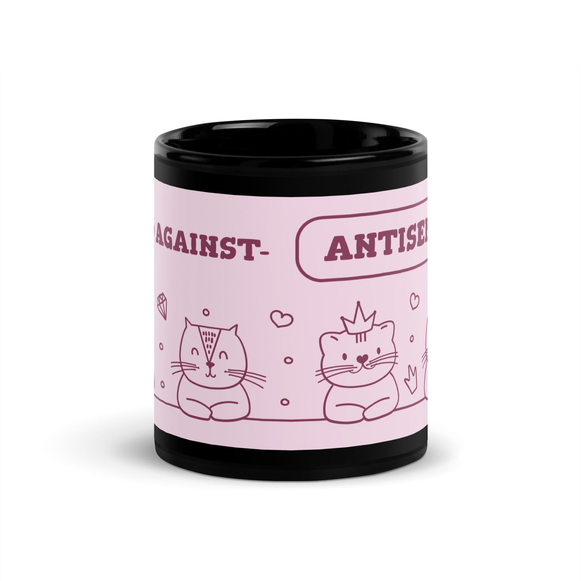 Cute Doodle Pet | Black Glossy Mug