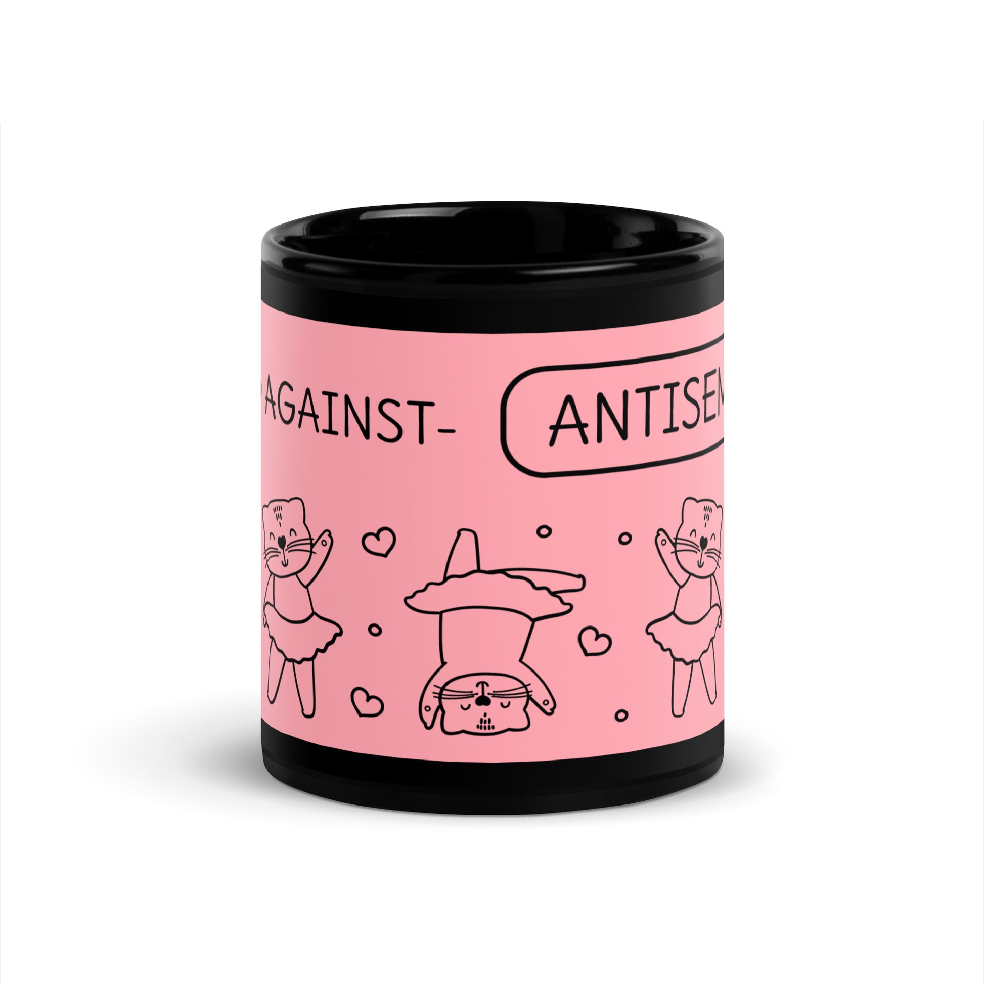 Cute Doodle Pet | Black Glossy Mug