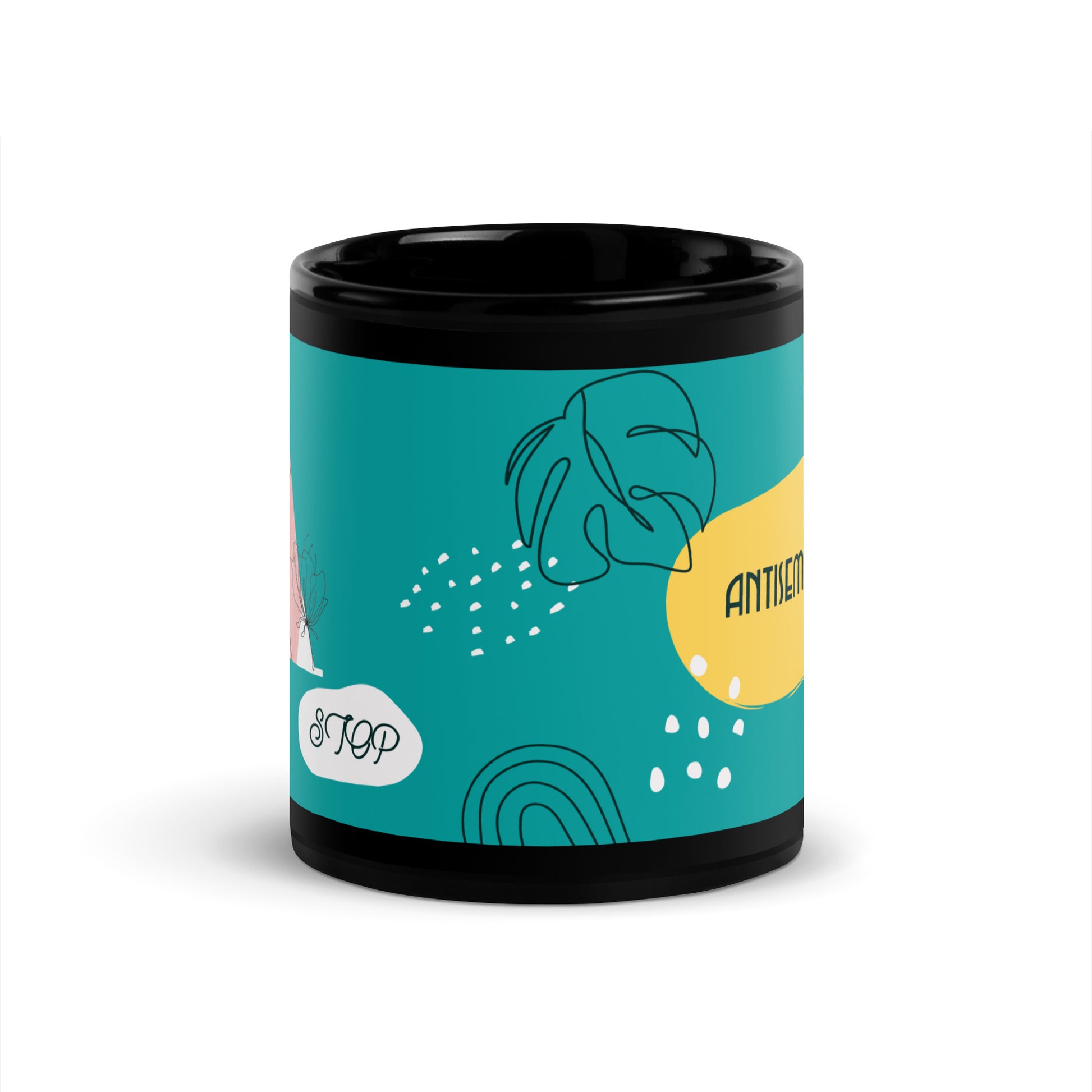 Minimal Shine | Antisemitism | Black Glossy Mug