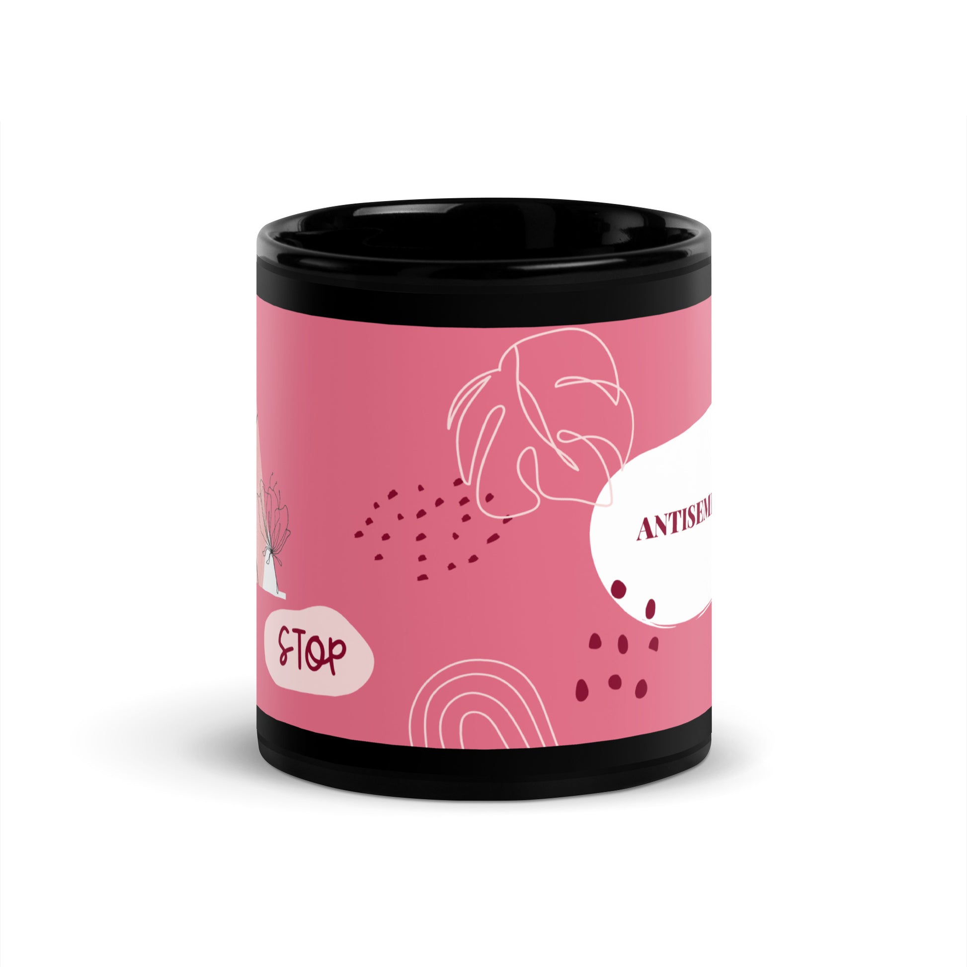Minimal Shine | Antisemitism | Black Glossy Mug