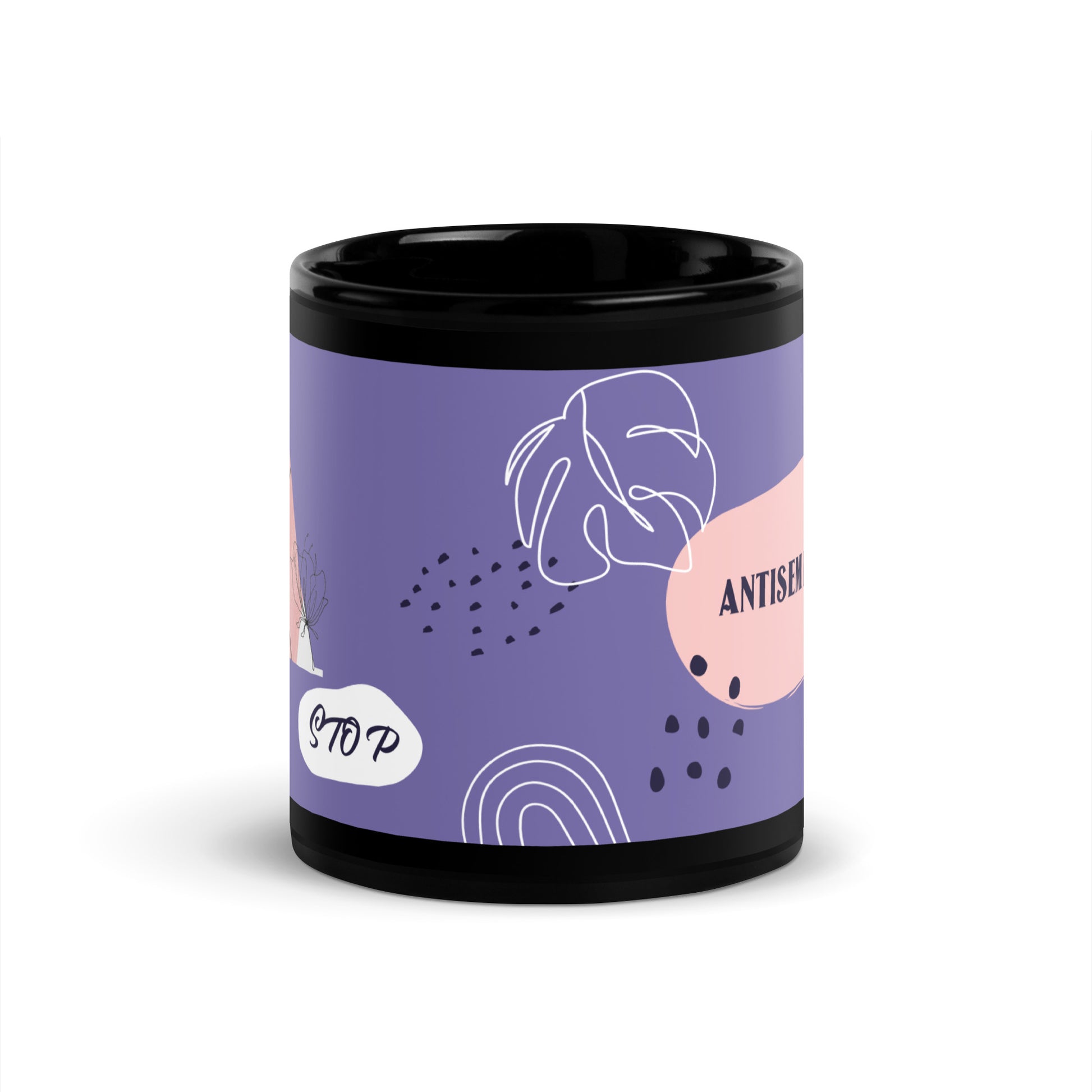 Minimal Shine | Antisemitism | Black Glossy Mug