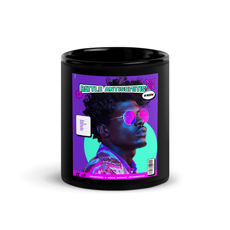 80's Fashion Trend | Battle Antisemitism | Black Glossy Mug