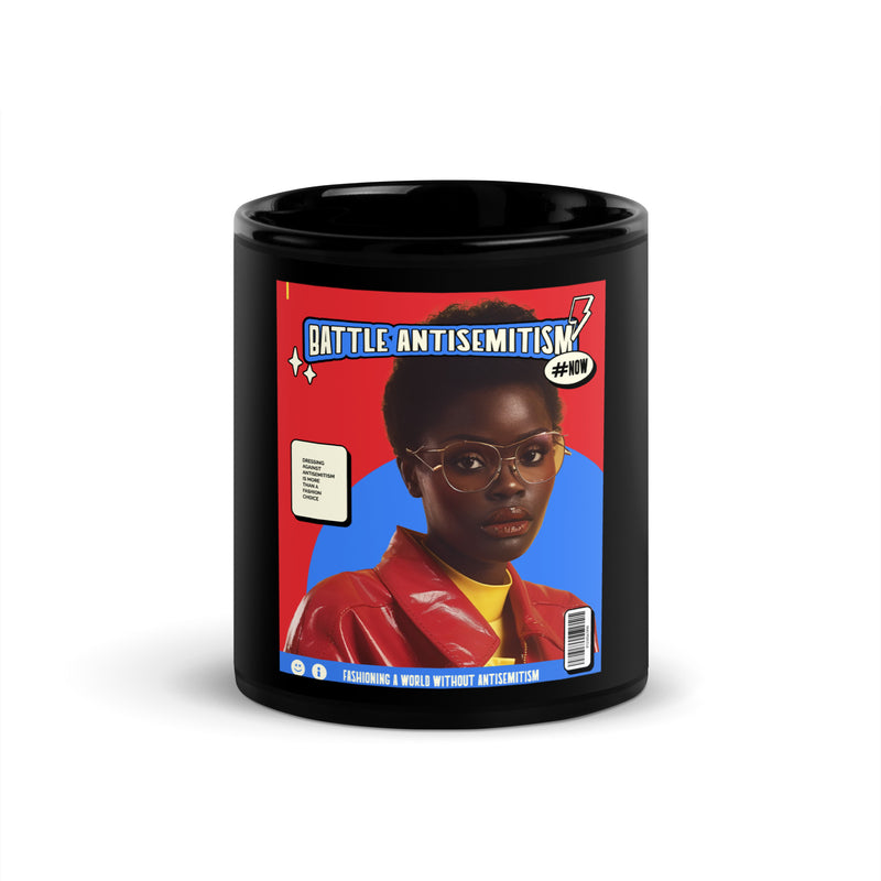 80's Fashion Trend | Battle Antisemitism | Black Glossy Mug