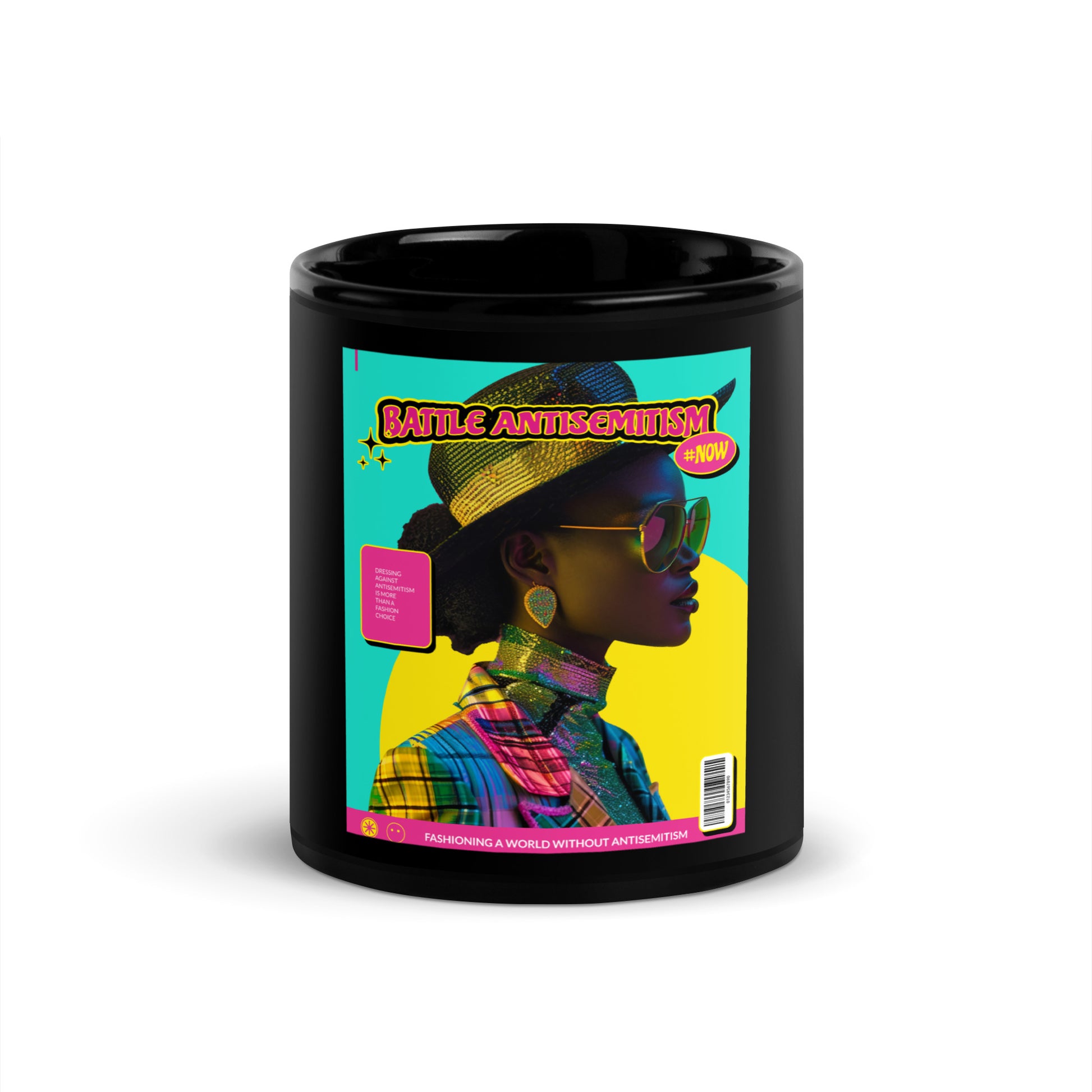 80's Fashion Trend | Battle Antisemitism | Black Glossy Mug