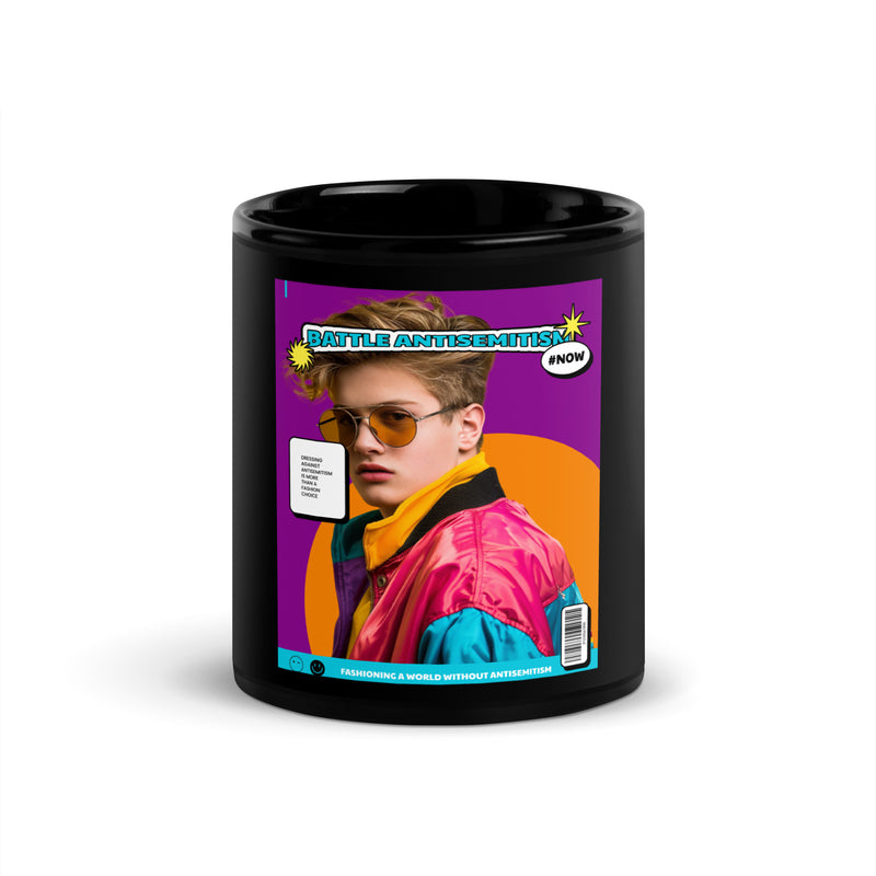 80's Fashion Trend | Battle Antisemitism | Black Glossy Mug