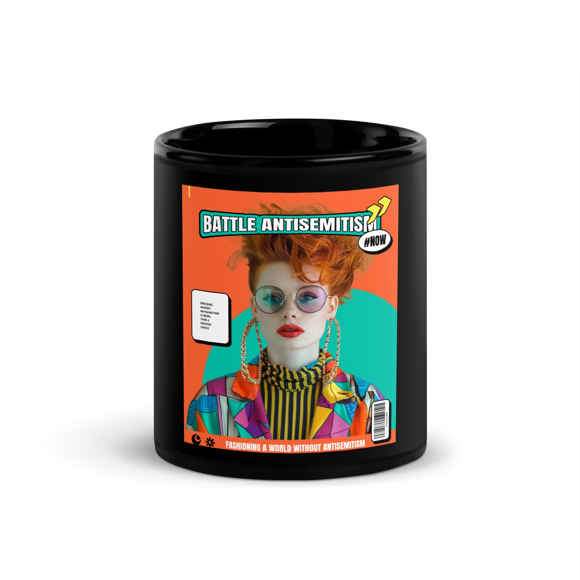 80's Fashion Trend | Battle Antisemitism | Black Glossy Mug