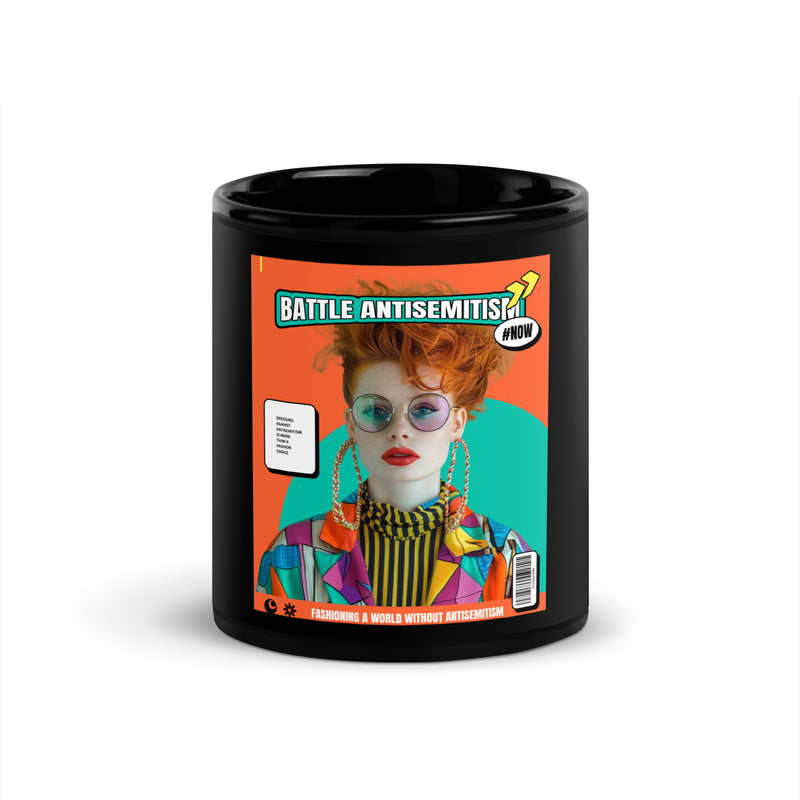 80's Fashion Trend | Battle Antisemitism | Black Glossy Mug