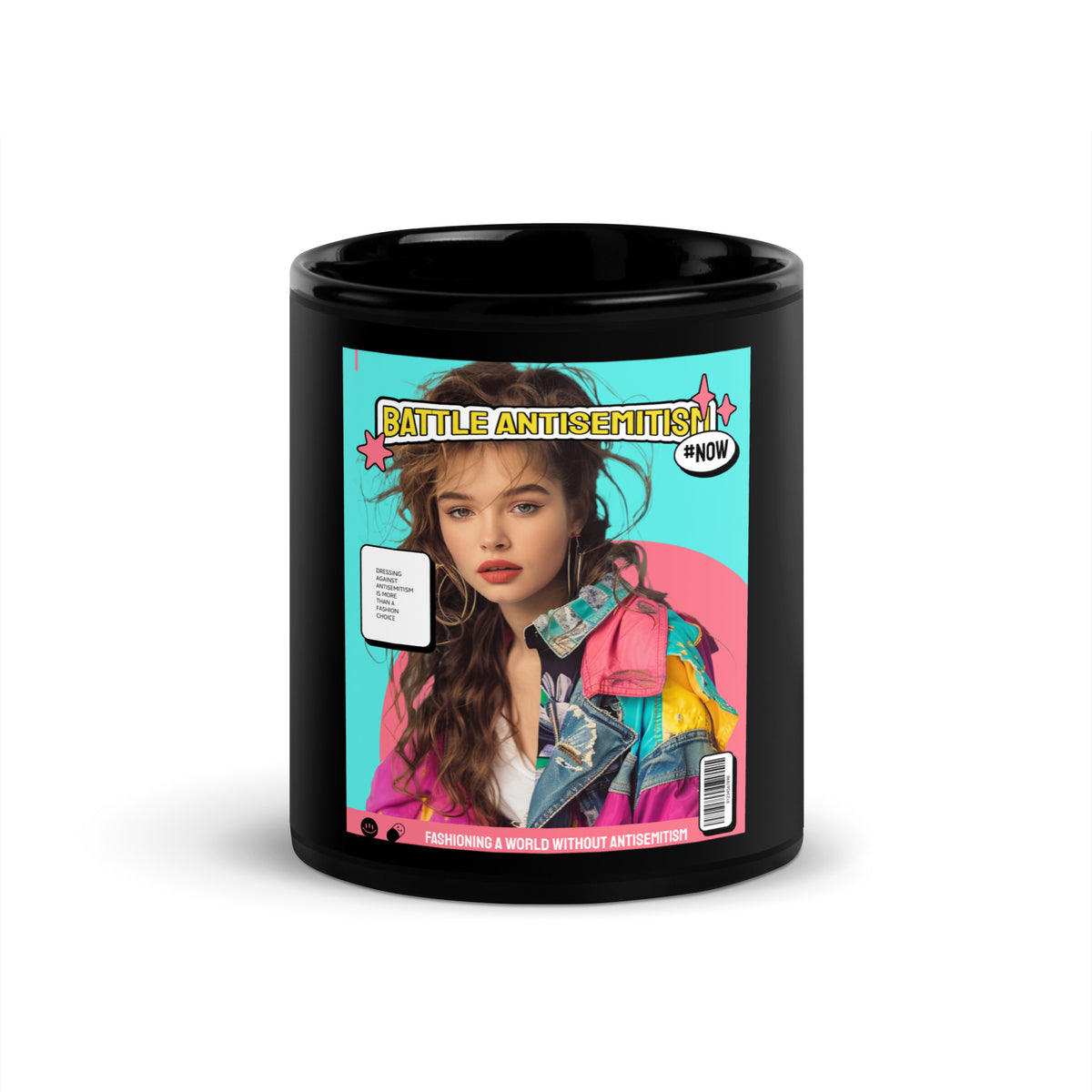 80's Fashion Trend | Battle Antisemitism | Black Glossy Mug Jouparty