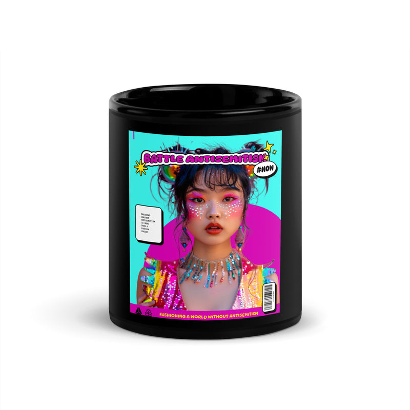80's Fashion Trend | Battle Antisemitism | Black Glossy Mug