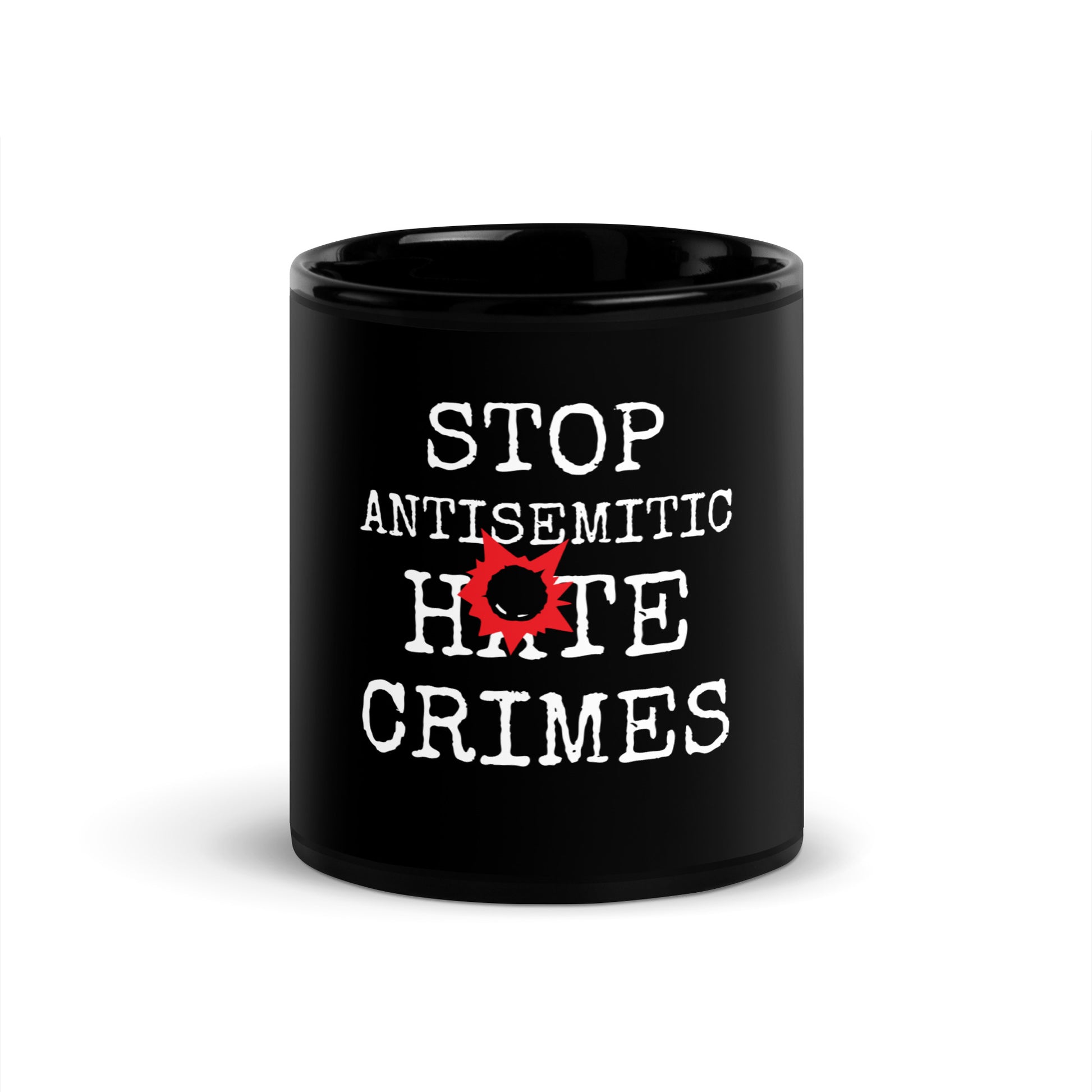 Antisemitic Hate Crimes | Black Glossy Mug
