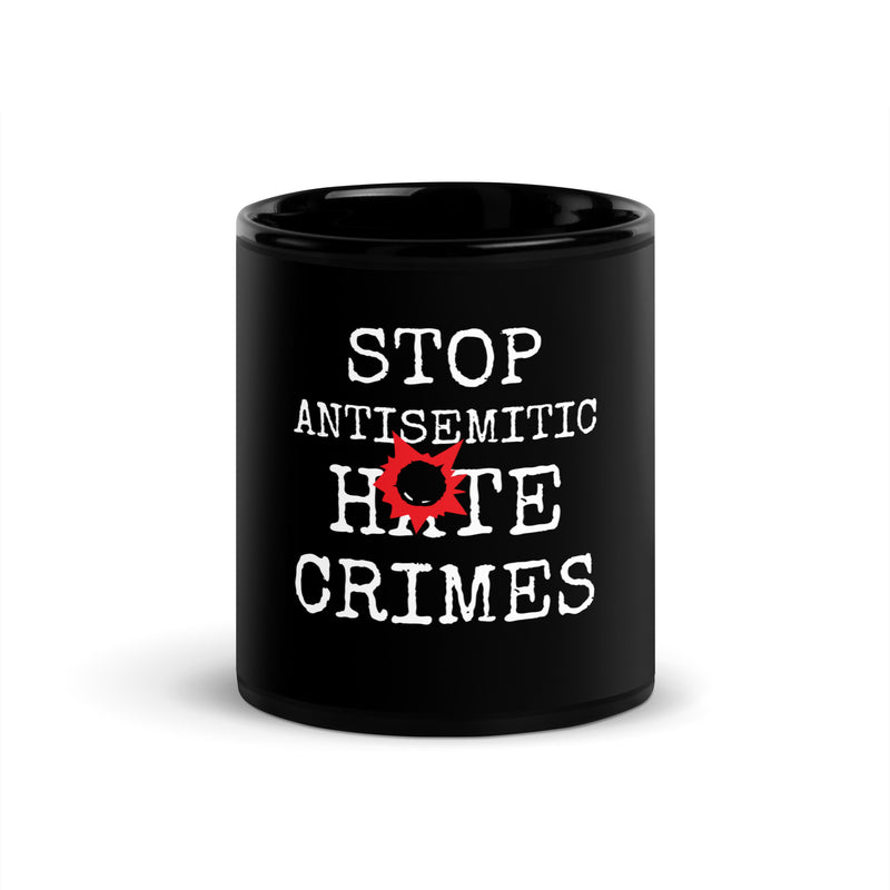 Antisemitic Hate Crimes | Black Glossy Mug