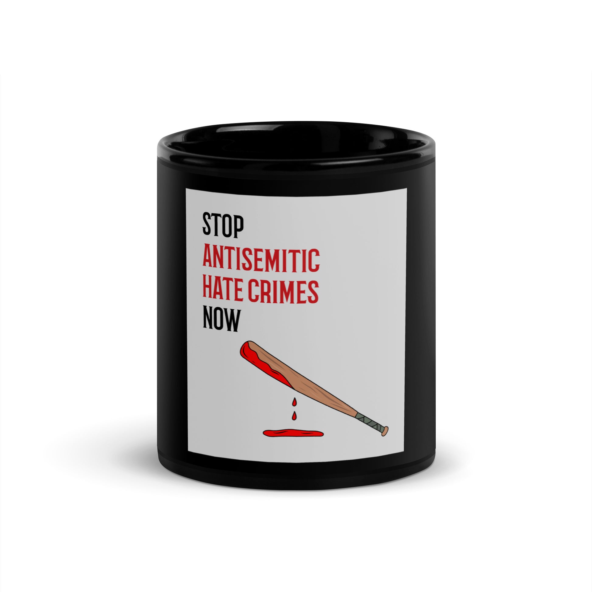 Antisemitic Hate Crimes | Black Glossy Mug