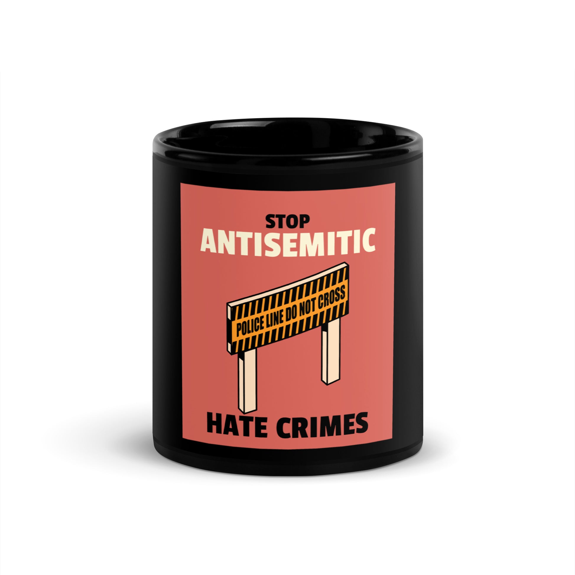Antisemitic Hate Crimes | Black Glossy Mug