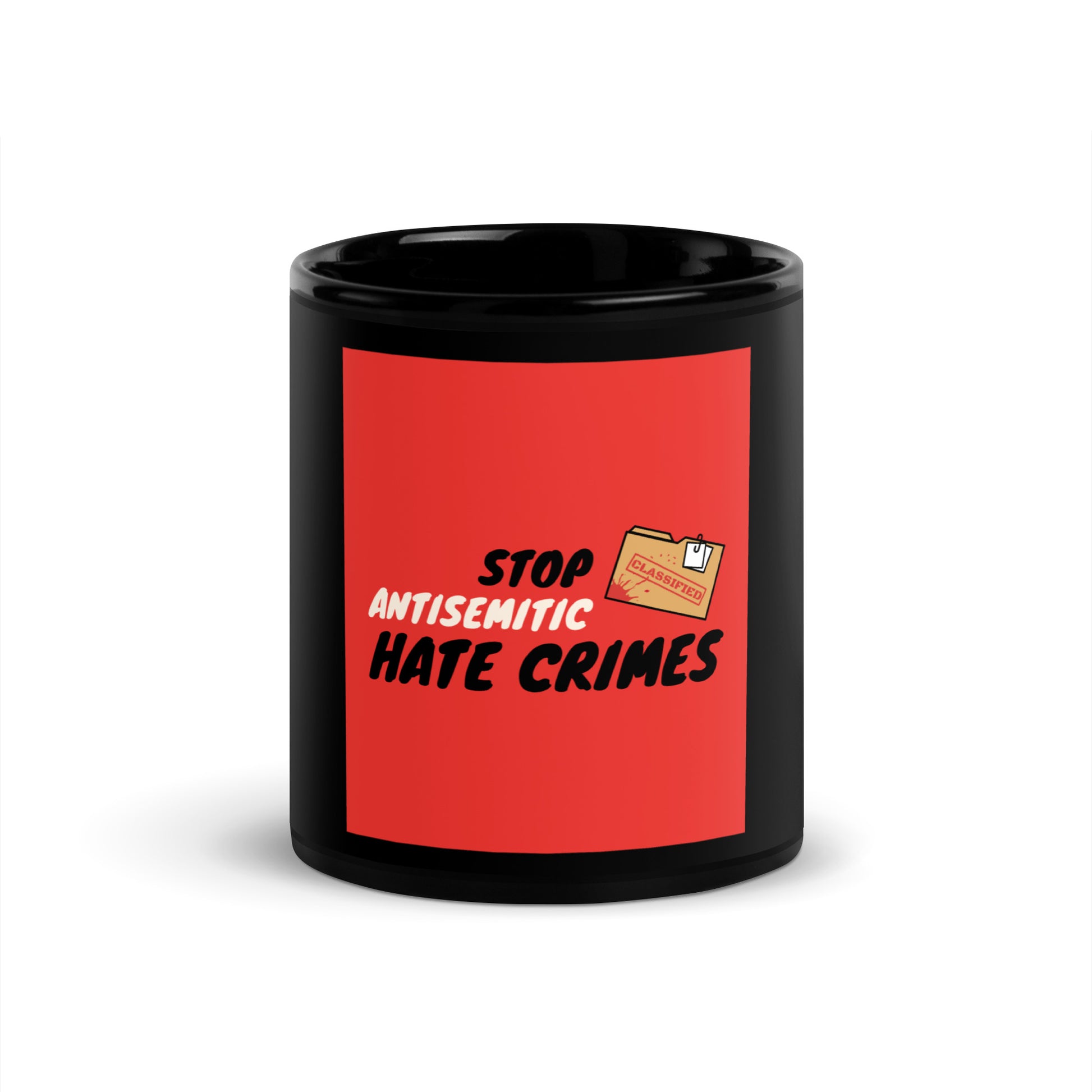 Antisemitic Hate Crimes | Black Glossy Mug